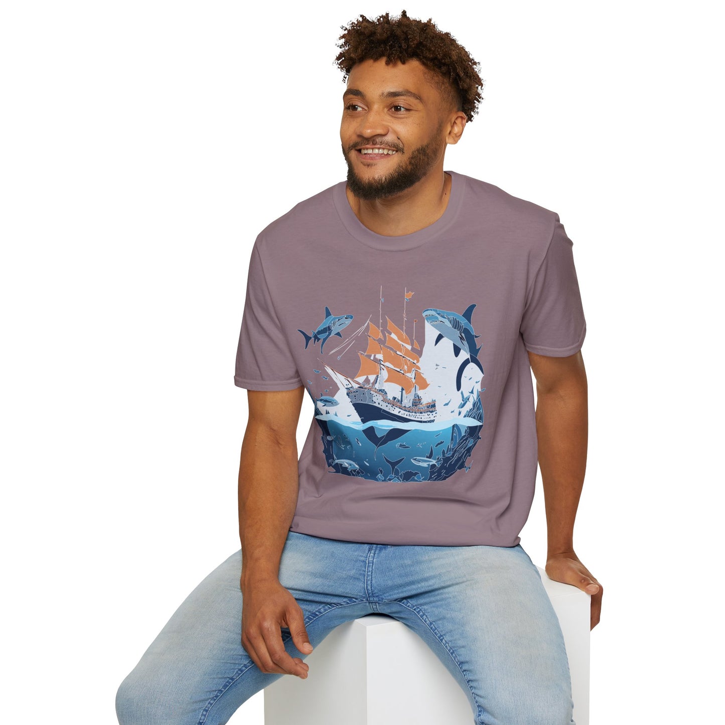 Ocean Tee Shirt, Ocean Shirt, Shirt with Ocean, U boat Tees, Shirt with U-Boat