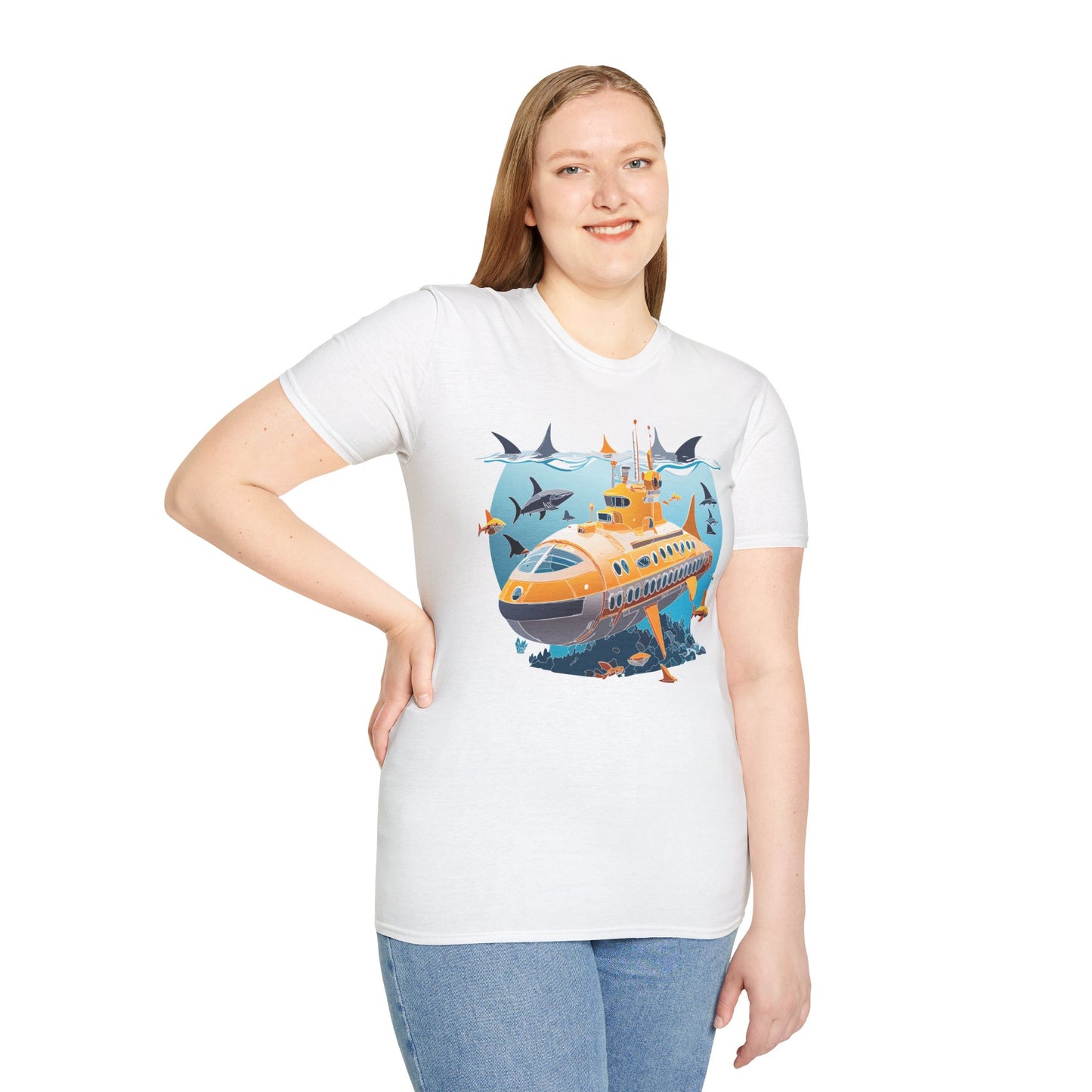 Ocean Tee Shirt, Ocean Shirt, Shirt with Ocean, U boat Tees, Shirt with U-Boat