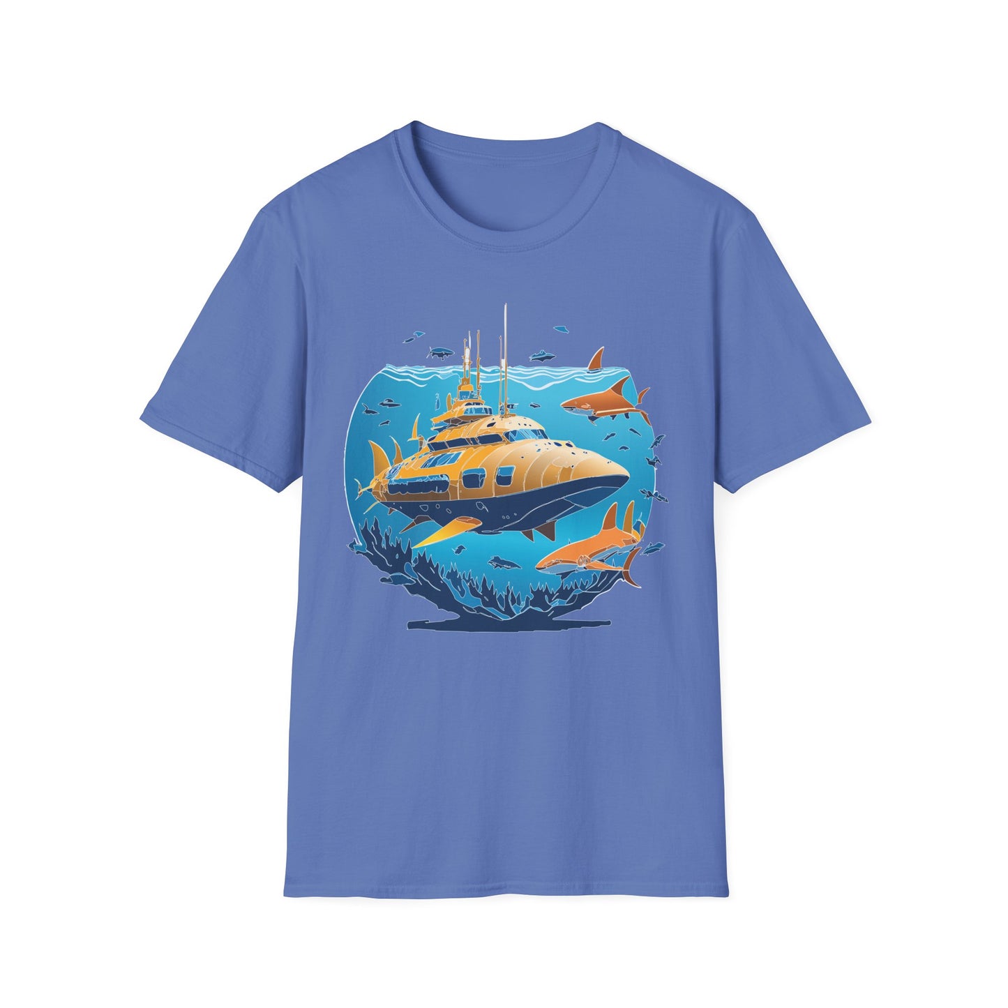 Ocean Tee Shirt, Ocean Shirt, Shirt with Ocean, U boat Tees, Shirt with U-Boat