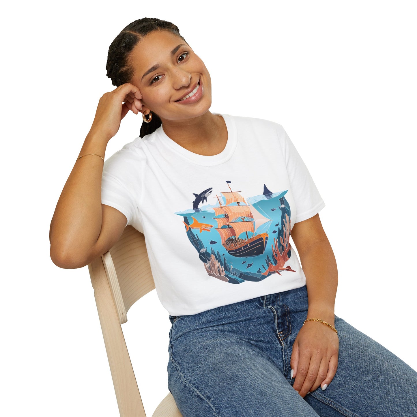 Ocean Tee Shirt, Ocean Shirt, Shirt with Ocean, U boat Tees, Shirt with U-Boat