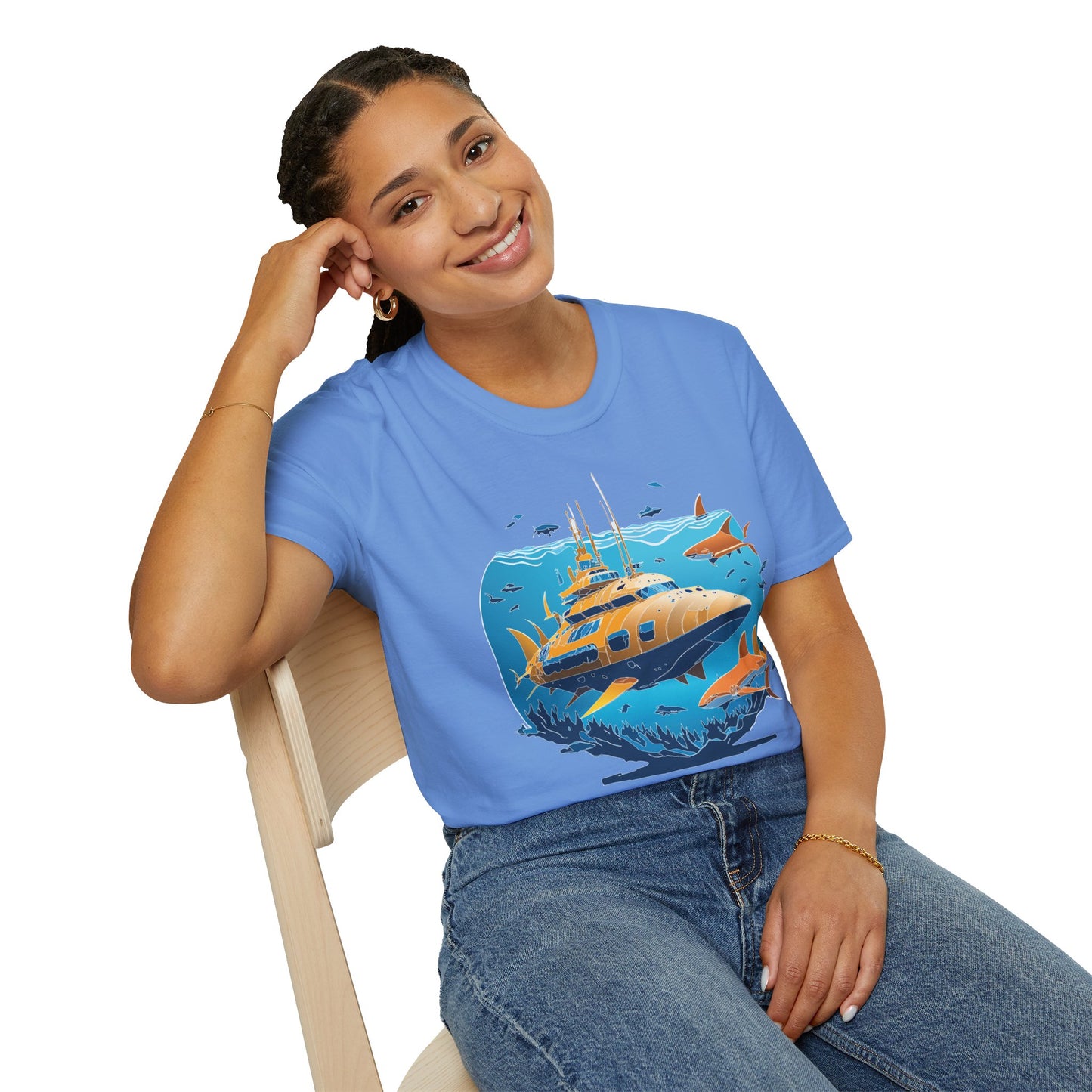 Ocean Tee Shirt, Ocean Shirt, Shirt with Ocean, U boat Tees, Shirt with U-Boat