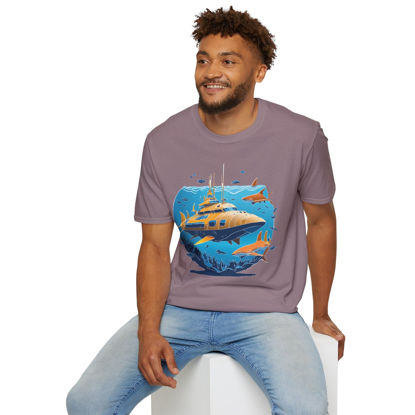 Ocean Tee Shirt, Ocean Shirt, Shirt with Ocean, U boat Tees, Shirt with U-Boat