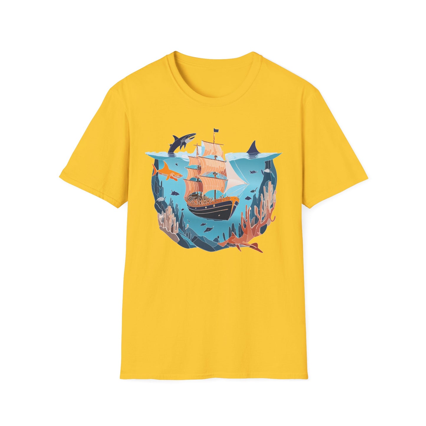 Ocean Tee Shirt, Ocean Shirt, Shirt with Ocean, U boat Tees, Shirt with U-Boat