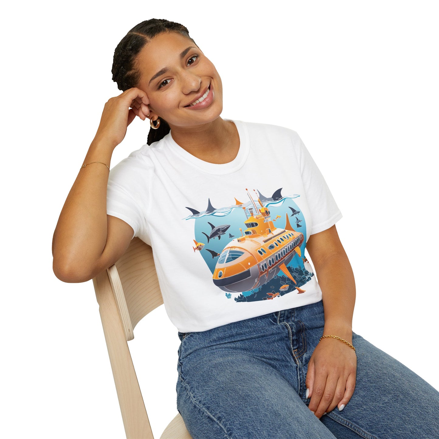 Ocean Tee Shirt, Ocean Shirt, Shirt with Ocean, U boat Tees, Shirt with U-Boat