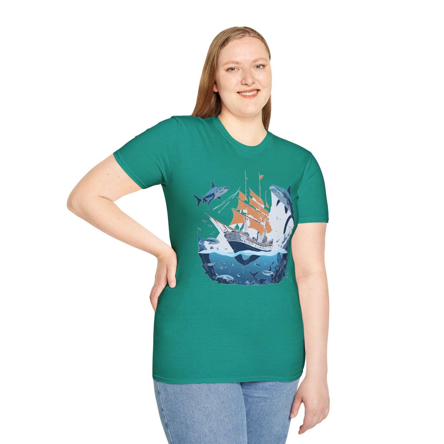 Ocean Tee Shirt, Ocean Shirt, Shirt with Ocean, U boat Tees, Shirt with U-Boat
