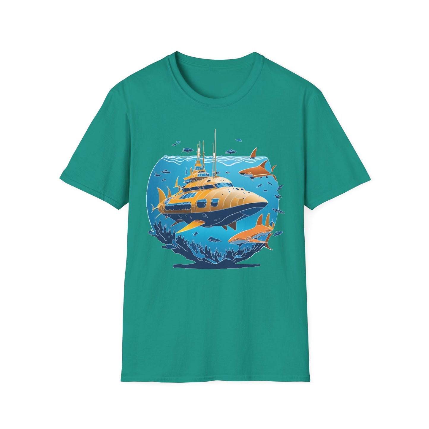 Ocean Tee Shirt, Ocean Shirt, Shirt with Ocean, U boat Tees, Shirt with U-Boat