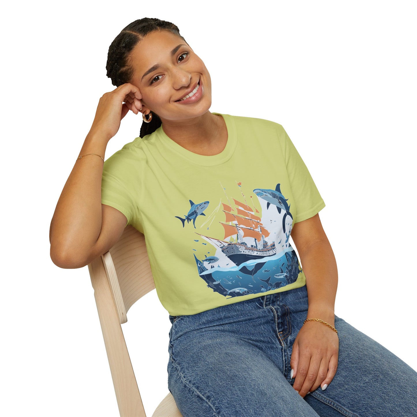 Ocean Tee Shirt, Ocean Shirt, Shirt with Ocean, U boat Tees, Shirt with U-Boat