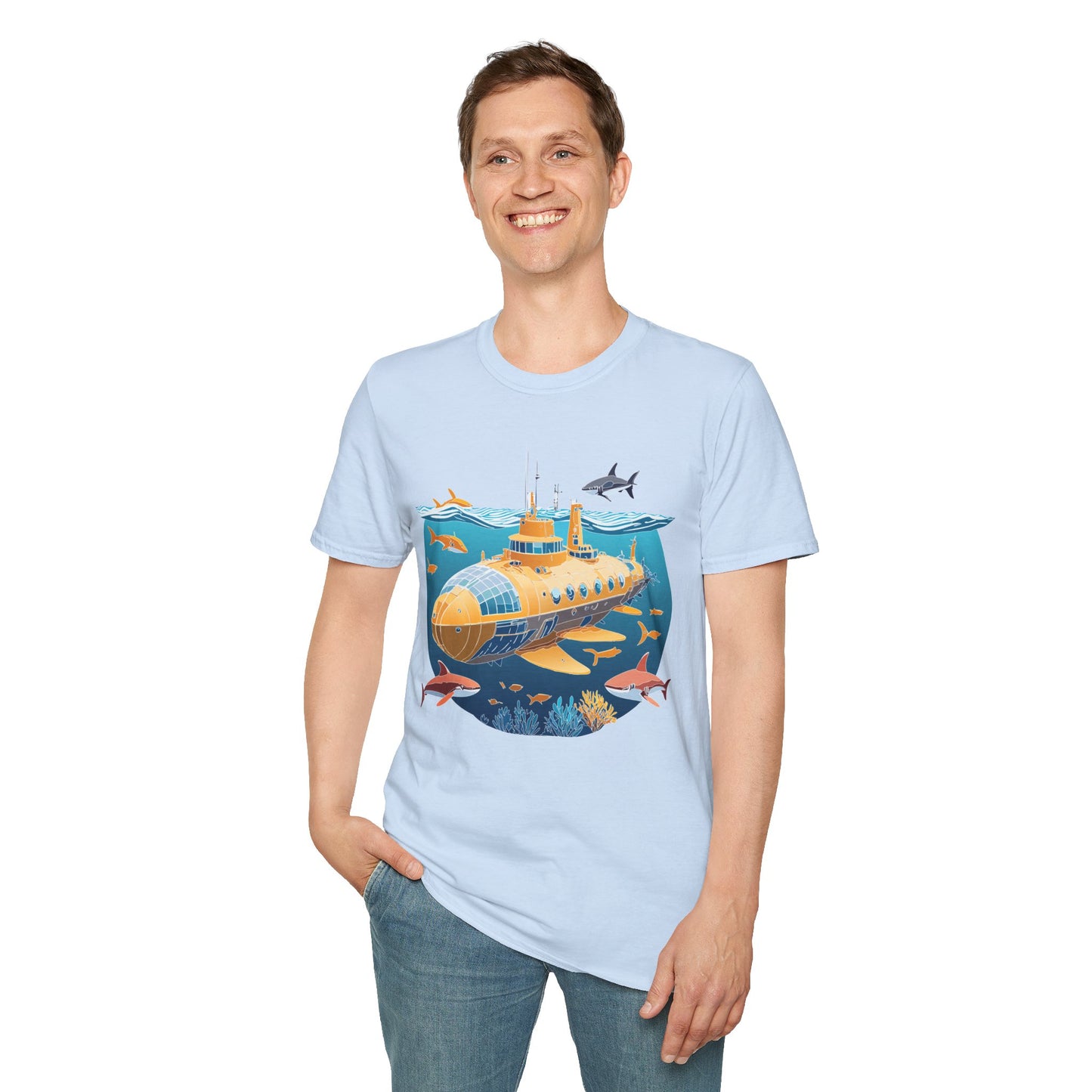 Ocean Tee Shirt, Ocean Shirt, Shirt with Ocean, U boat Tees, Shirt with U-Boat