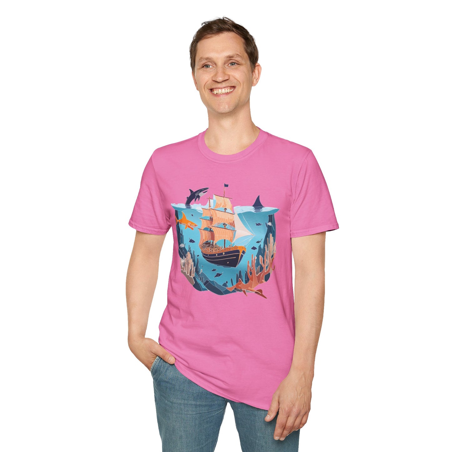 Ocean Tee Shirt, Ocean Shirt, Shirt with Ocean, U boat Tees, Shirt with U-Boat