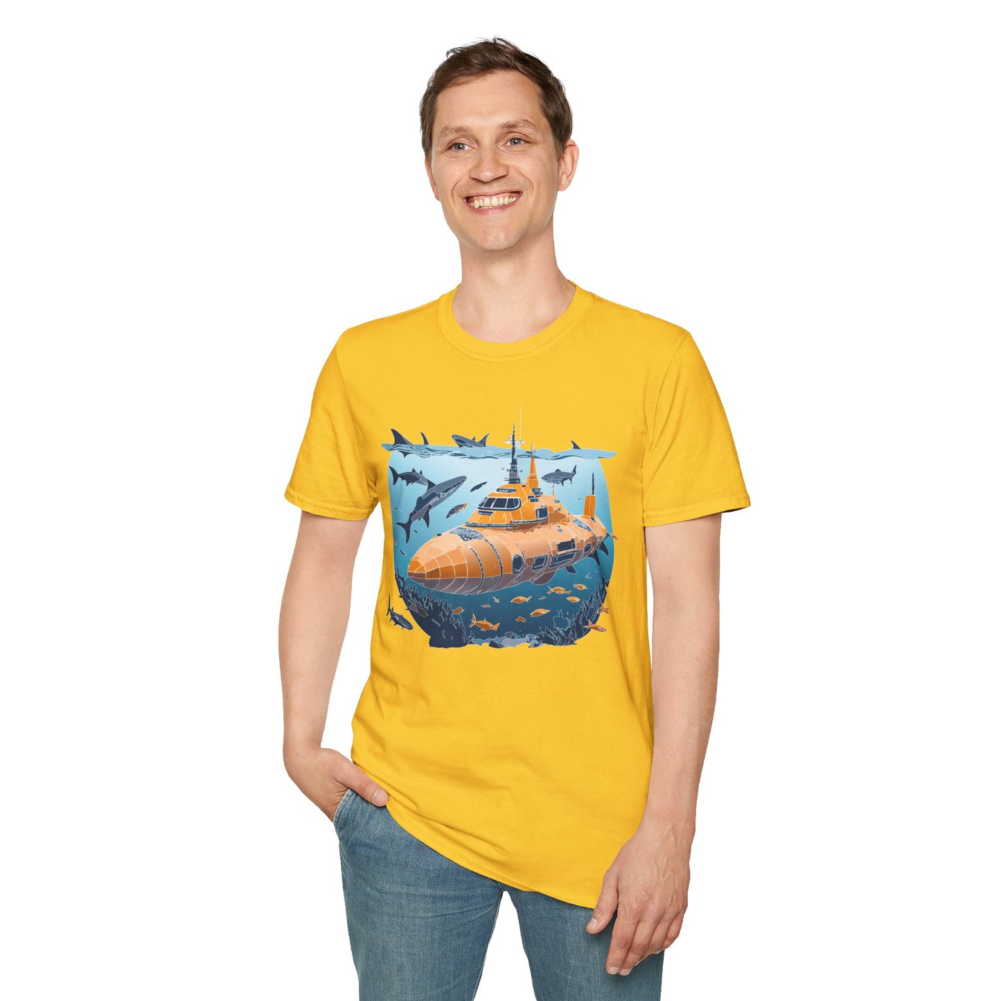 Ocean Tee Shirt, Ocean Shirt, Shirt with Ocean, U boat Tees, Shirt with U-Boat