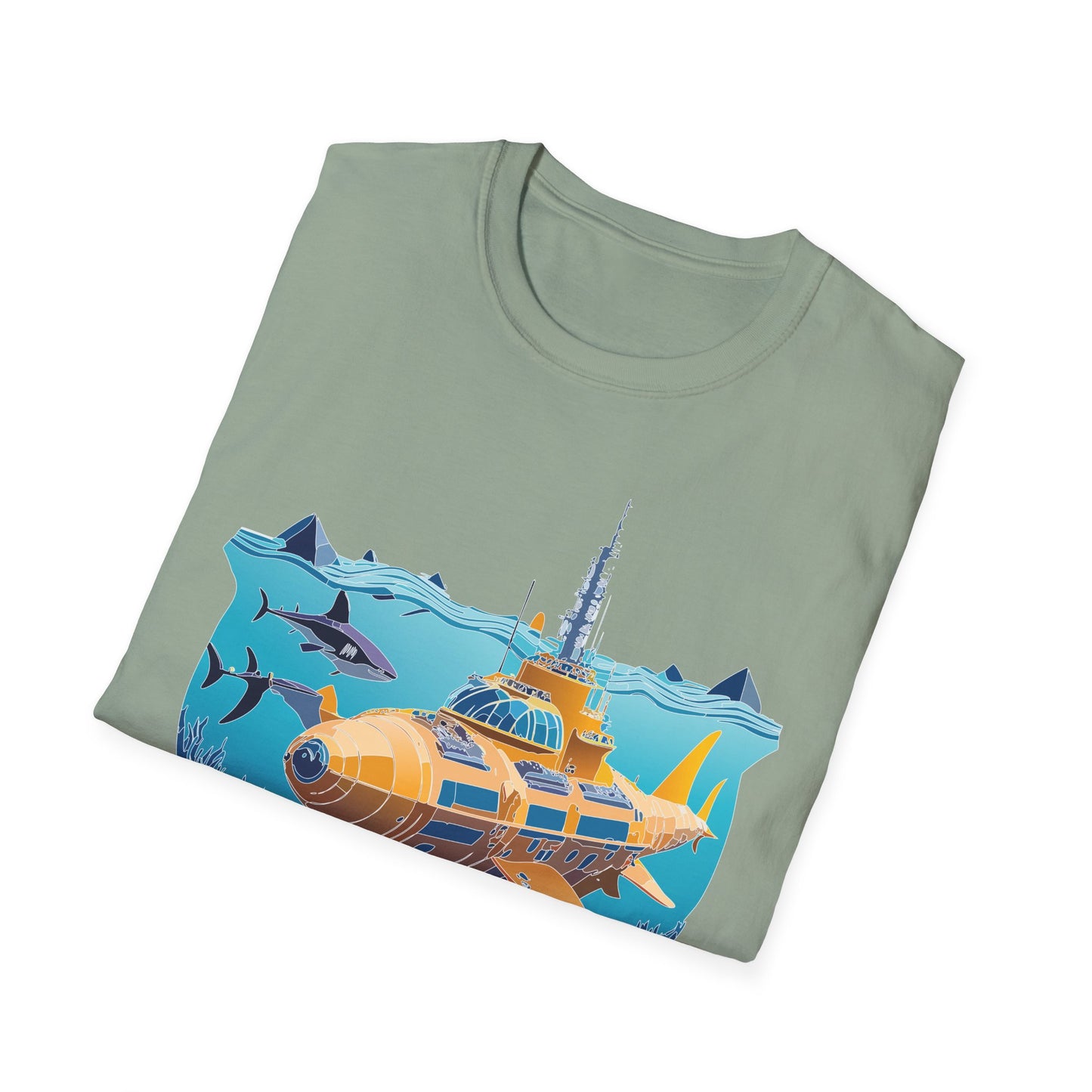 Ocean Tee Shirt, Ocean Shirt, Shirt with Ocean, U boat Tees, Shirt with U-Boat