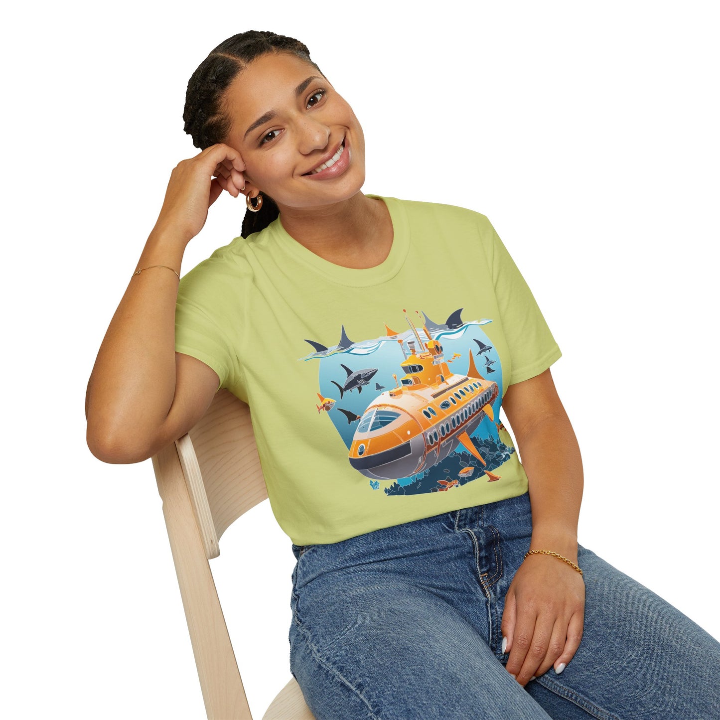 Ocean Tee Shirt, Ocean Shirt, Shirt with Ocean, U boat Tees, Shirt with U-Boat