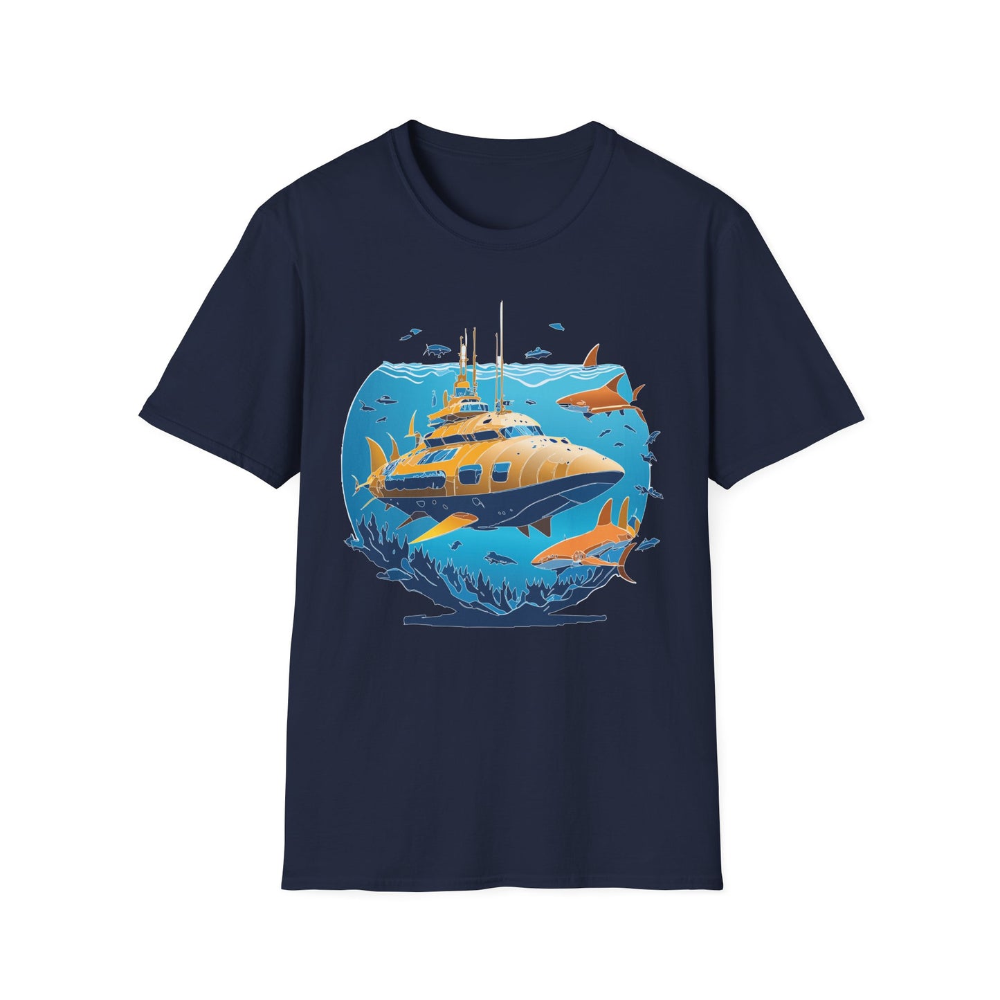 Ocean Tee Shirt, Ocean Shirt, Shirt with Ocean, U boat Tees, Shirt with U-Boat