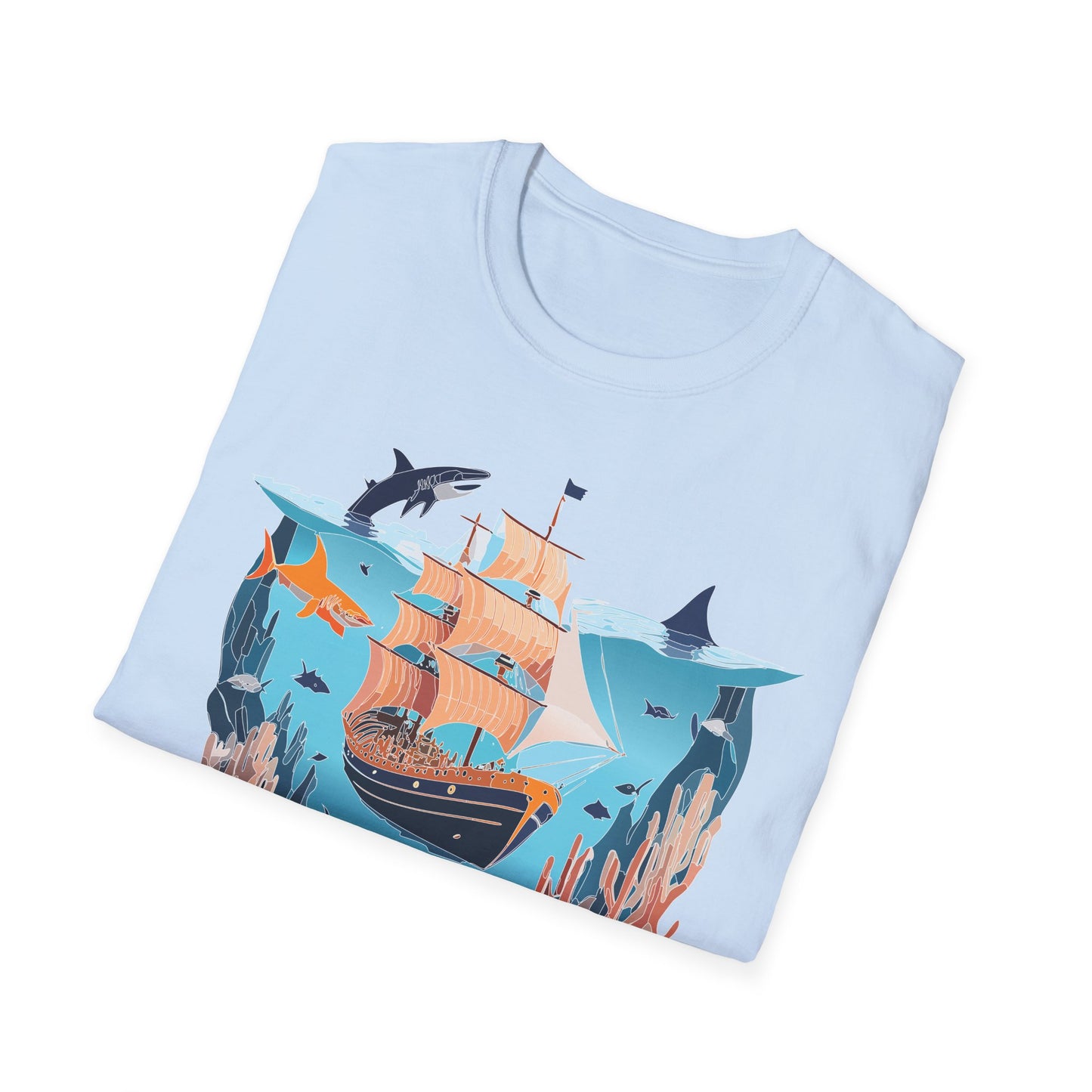 Ocean Tee Shirt, Ocean Shirt, Shirt with Ocean, U boat Tees, Shirt with U-Boat