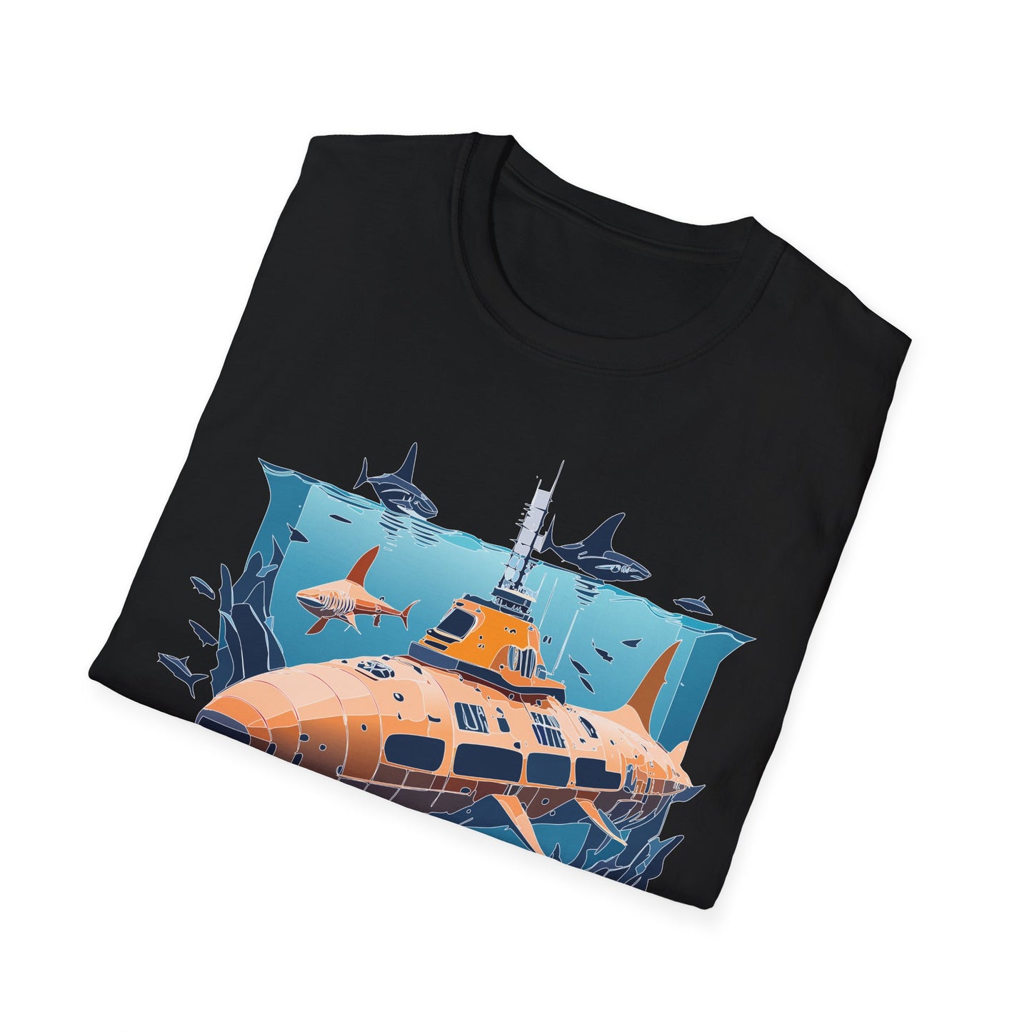 Ocean Tee Shirt, Ocean Shirt, Shirt with Ocean, U boat Tees, Shirt with U-Boat
