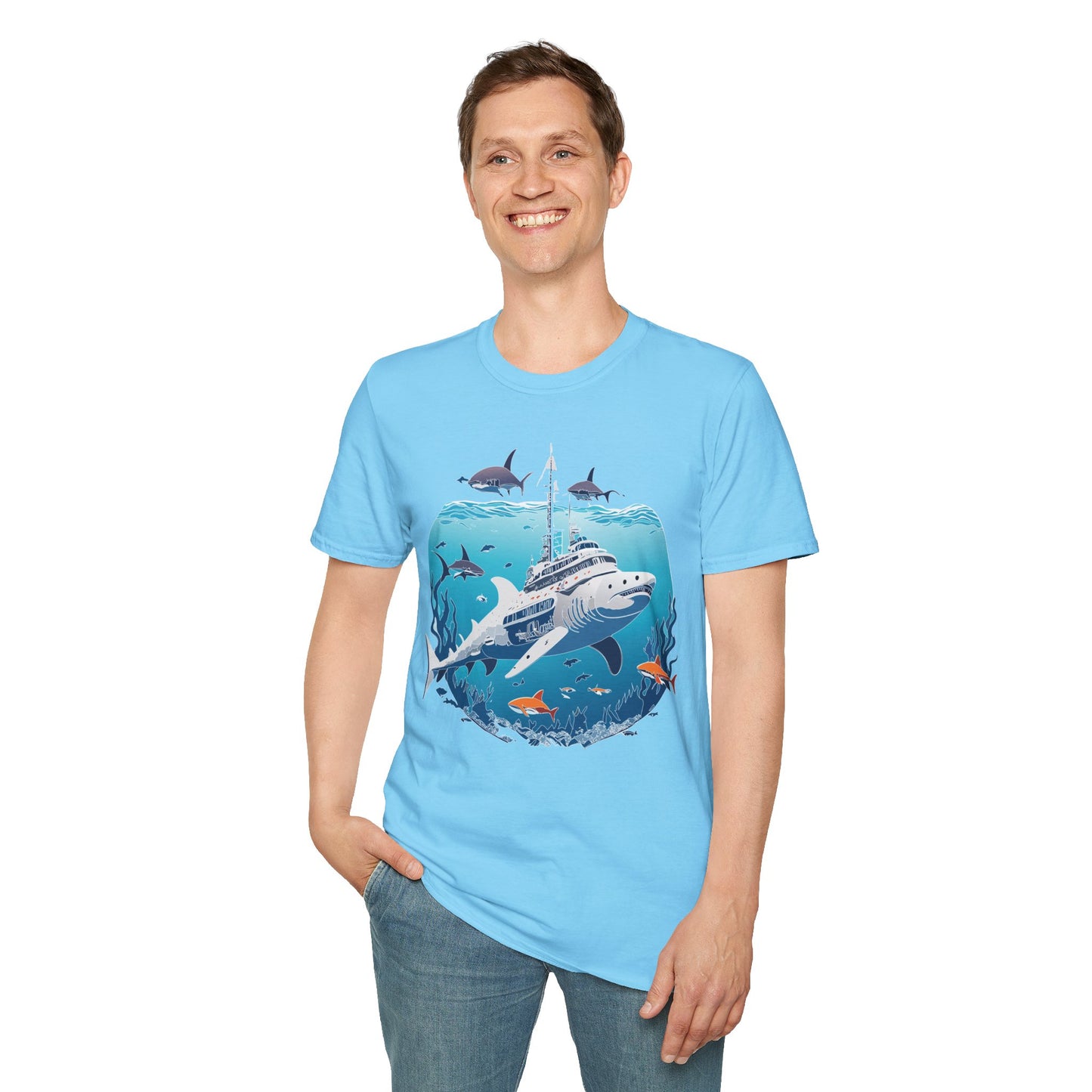 Ocean Tee Shirt, Ocean Shirt, Shirt with Ocean, U boat Tees, Shirt with U-Boat