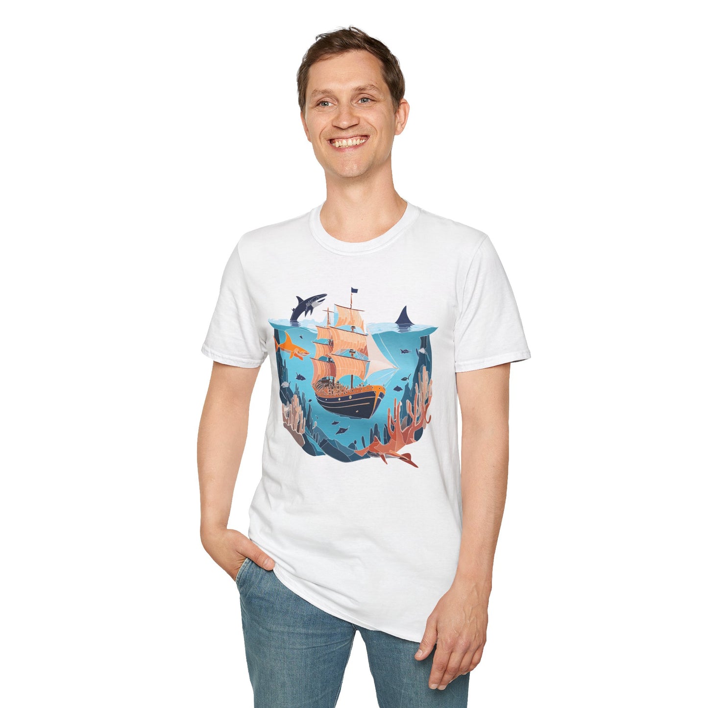 Ocean Tee Shirt, Ocean Shirt, Shirt with Ocean, U boat Tees, Shirt with U-Boat