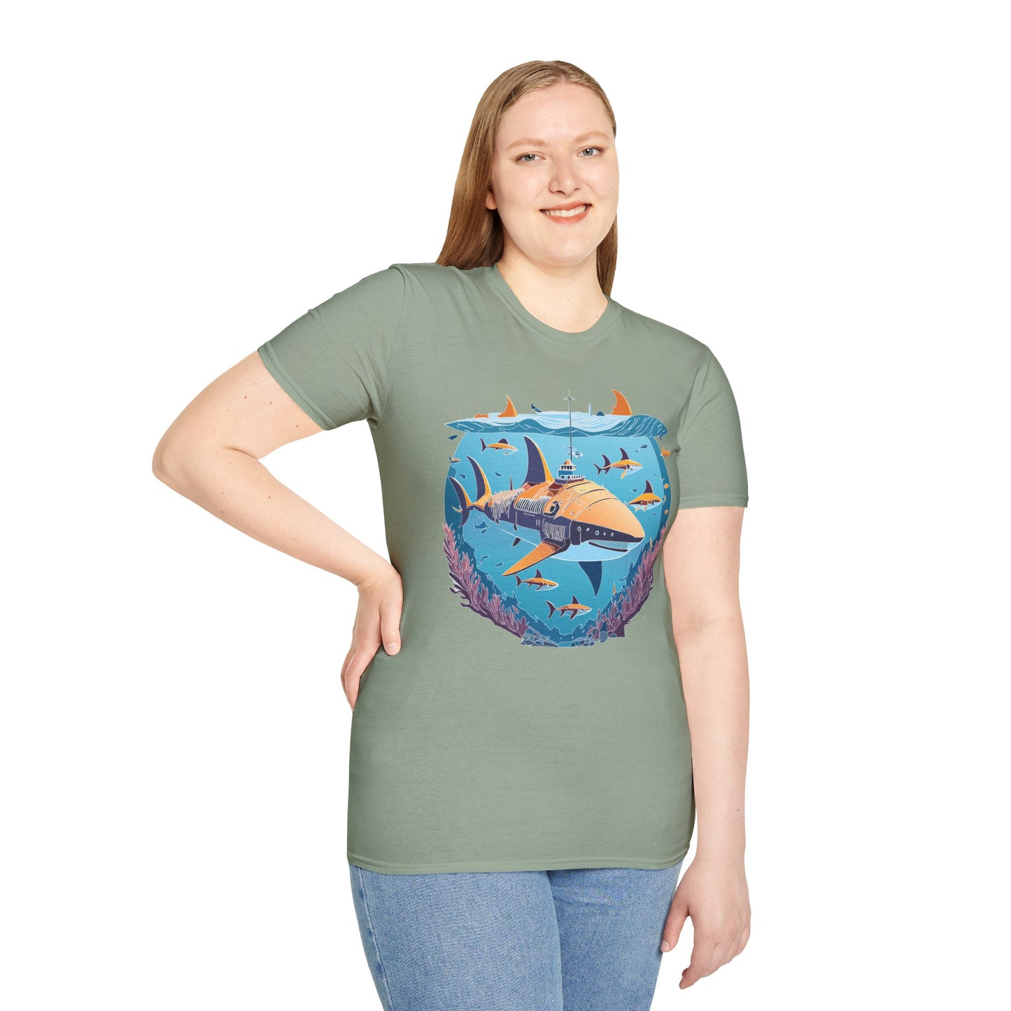 Ocean Tee Shirt, Ocean Shirt, Shirt with Ocean, U boat Tees, Shirt with U-Boat