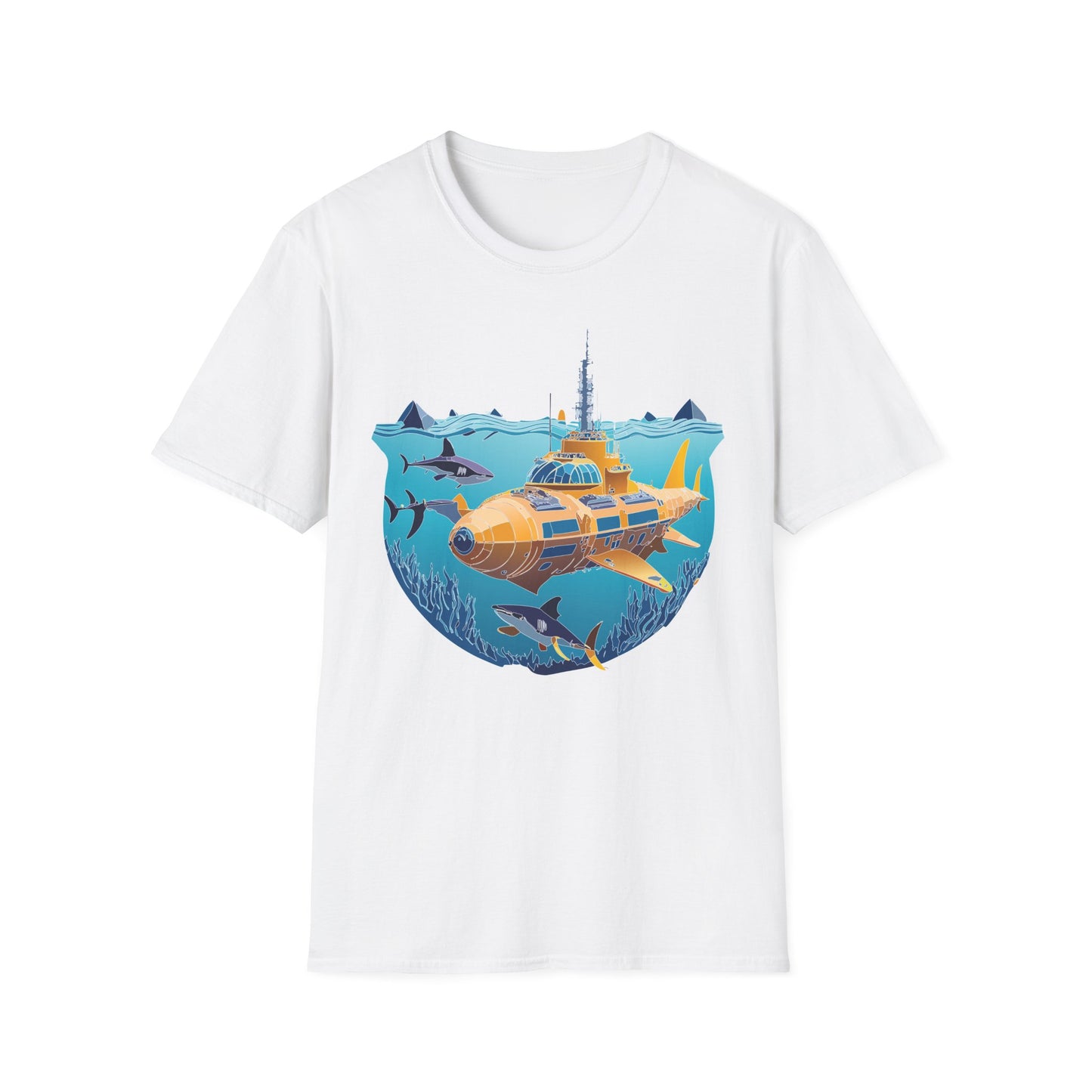 Ocean Tee Shirt, Ocean Shirt, Shirt with Ocean, U boat Tees, Shirt with U-Boat