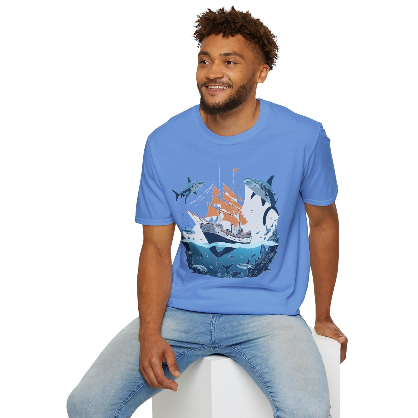 Ocean Tee Shirt, Ocean Shirt, Shirt with Ocean, U boat Tees, Shirt with U-Boat