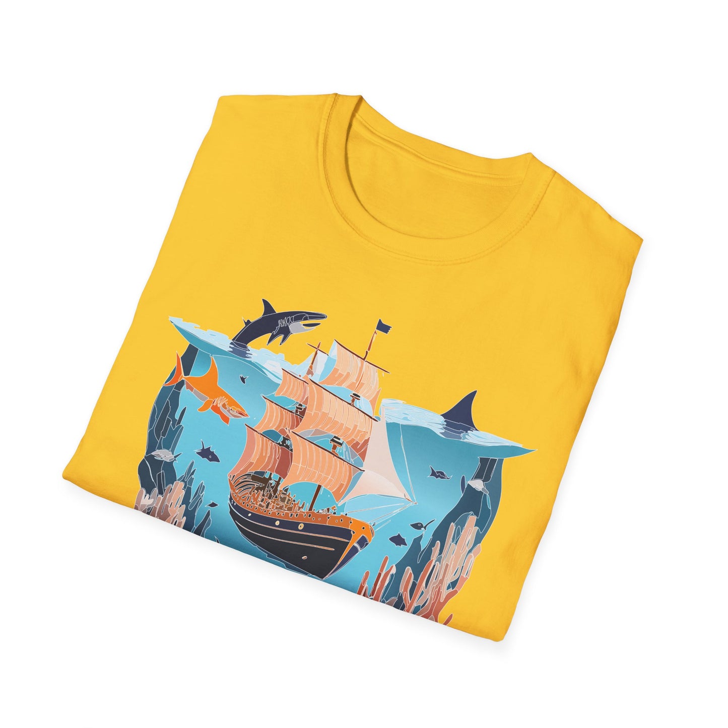 Ocean Tee Shirt, Ocean Shirt, Shirt with Ocean, U boat Tees, Shirt with U-Boat
