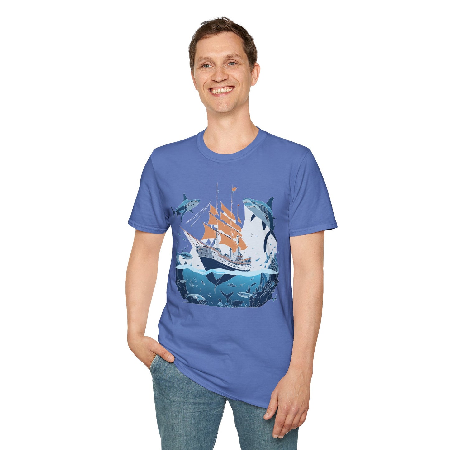 Ocean Tee Shirt, Ocean Shirt, Shirt with Ocean, U boat Tees, Shirt with U-Boat