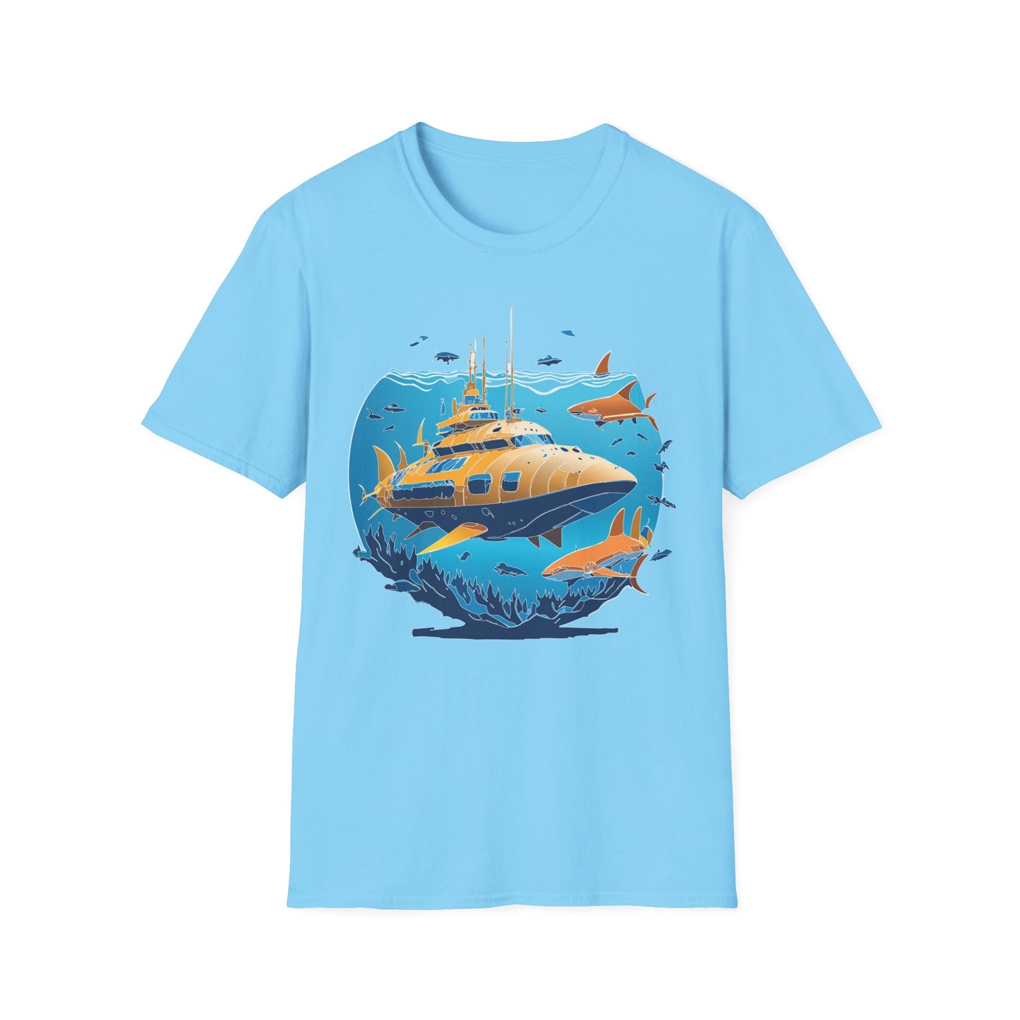 Ocean Tee Shirt, Ocean Shirt, Shirt with Ocean, U boat Tees, Shirt with U-Boat