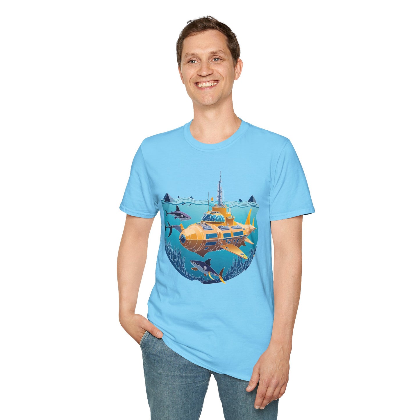 Ocean Tee Shirt, Ocean Shirt, Shirt with Ocean, U boat Tees, Shirt with U-Boat