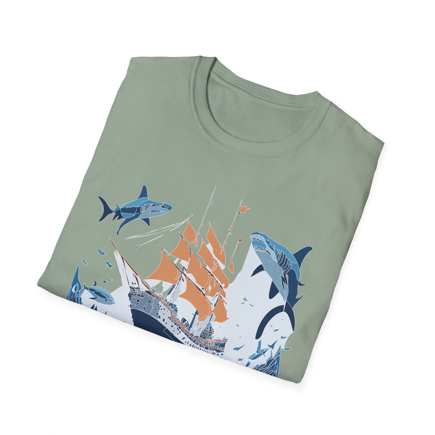 Ocean Tee Shirt, Ocean Shirt, Shirt with Ocean, U boat Tees, Shirt with U-Boat