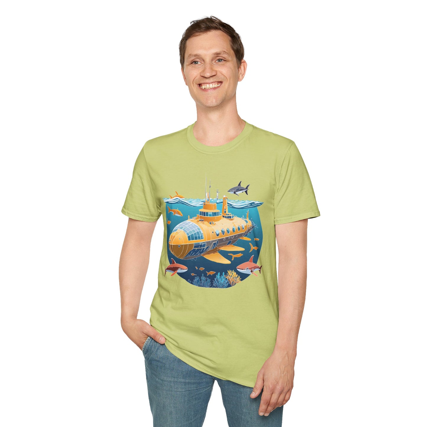 Ocean Tee Shirt, Ocean Shirt, Shirt with Ocean, U boat Tees, Shirt with U-Boat