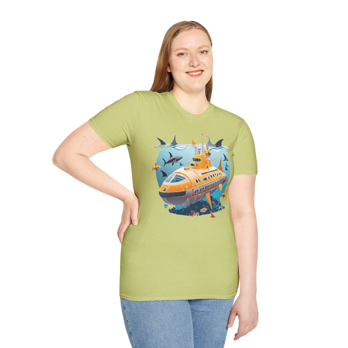 Ocean Tee Shirt, Ocean Shirt, Shirt with Ocean, U boat Tees, Shirt with U-Boat