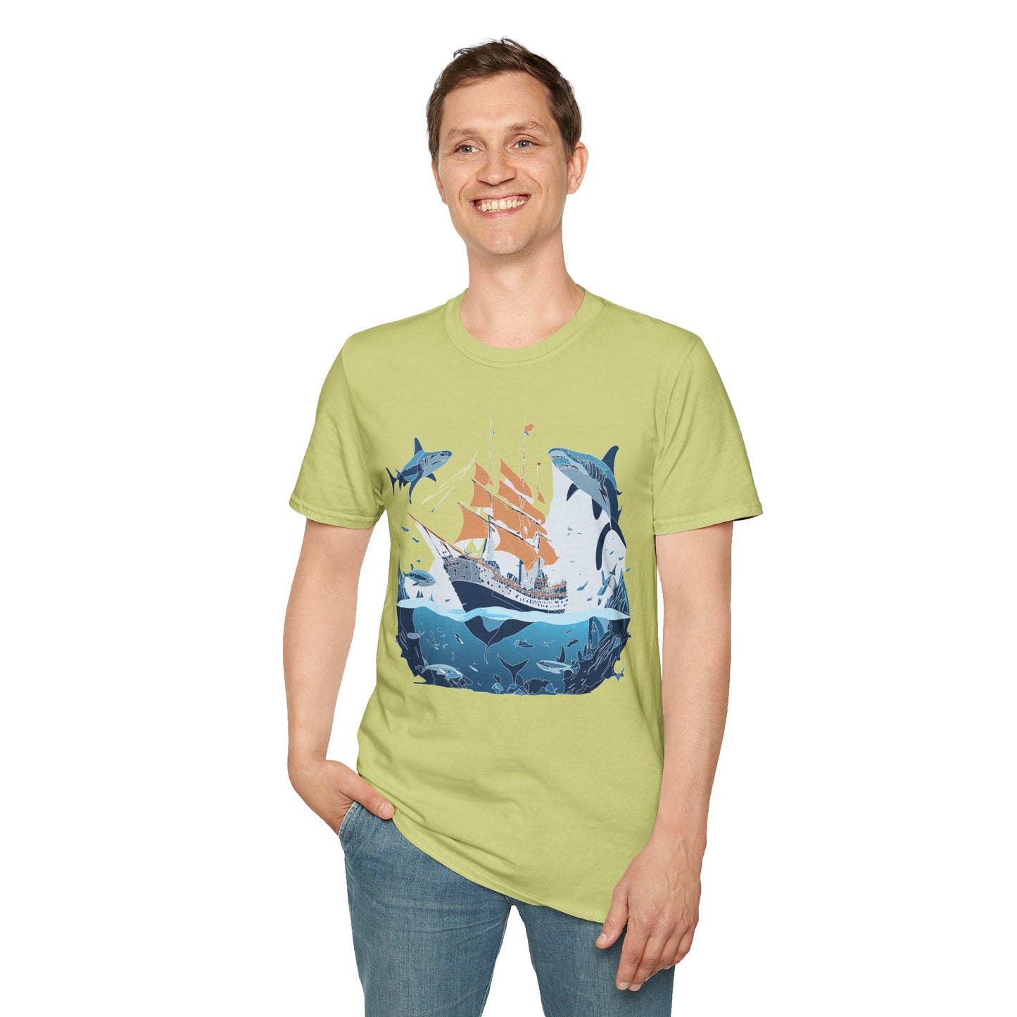 Ocean Tee Shirt, Ocean Shirt, Shirt with Ocean, U boat Tees, Shirt with U-Boat
