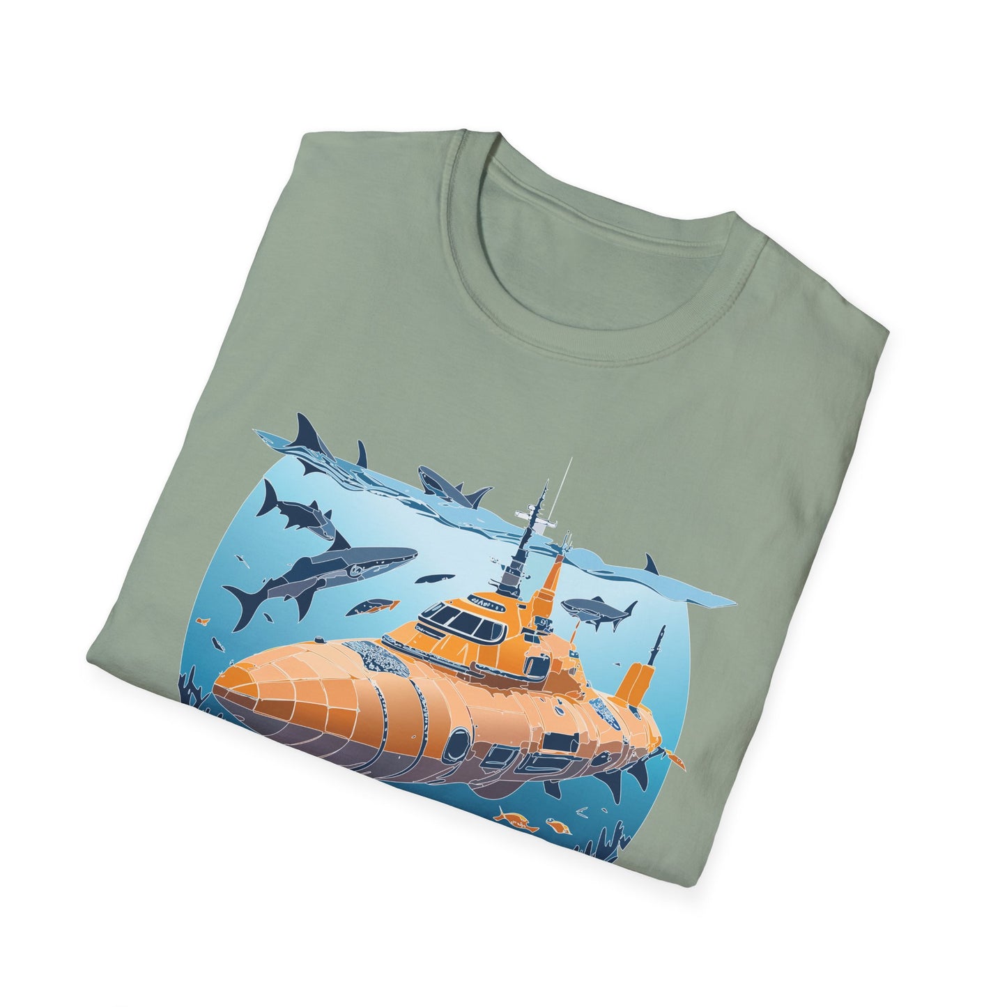 Ocean Tee Shirt, Ocean Shirt, Shirt with Ocean, U boat Tees, Shirt with U-Boat