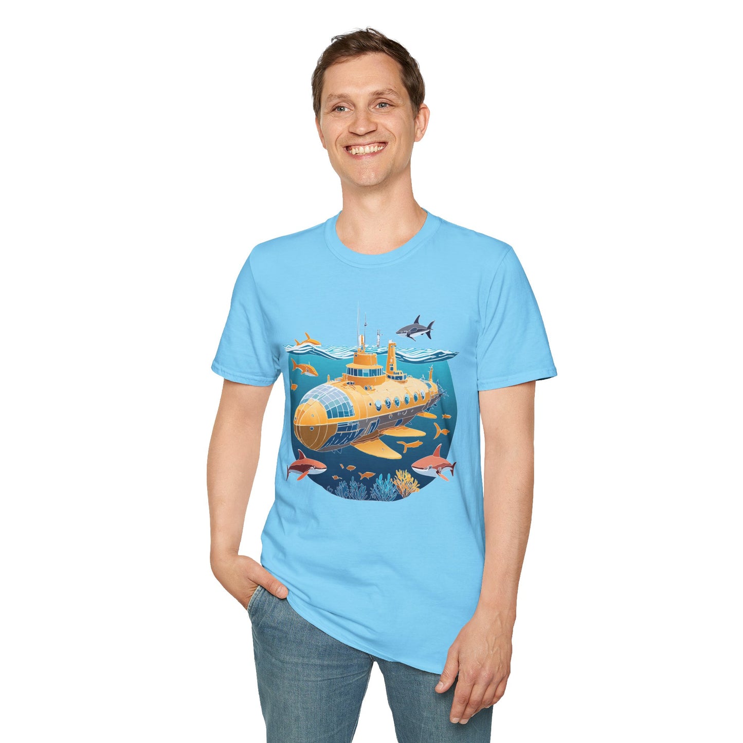 Ocean Tee Shirt, Ocean Shirt, Shirt with Ocean, U boat Tees, Shirt with U-Boat