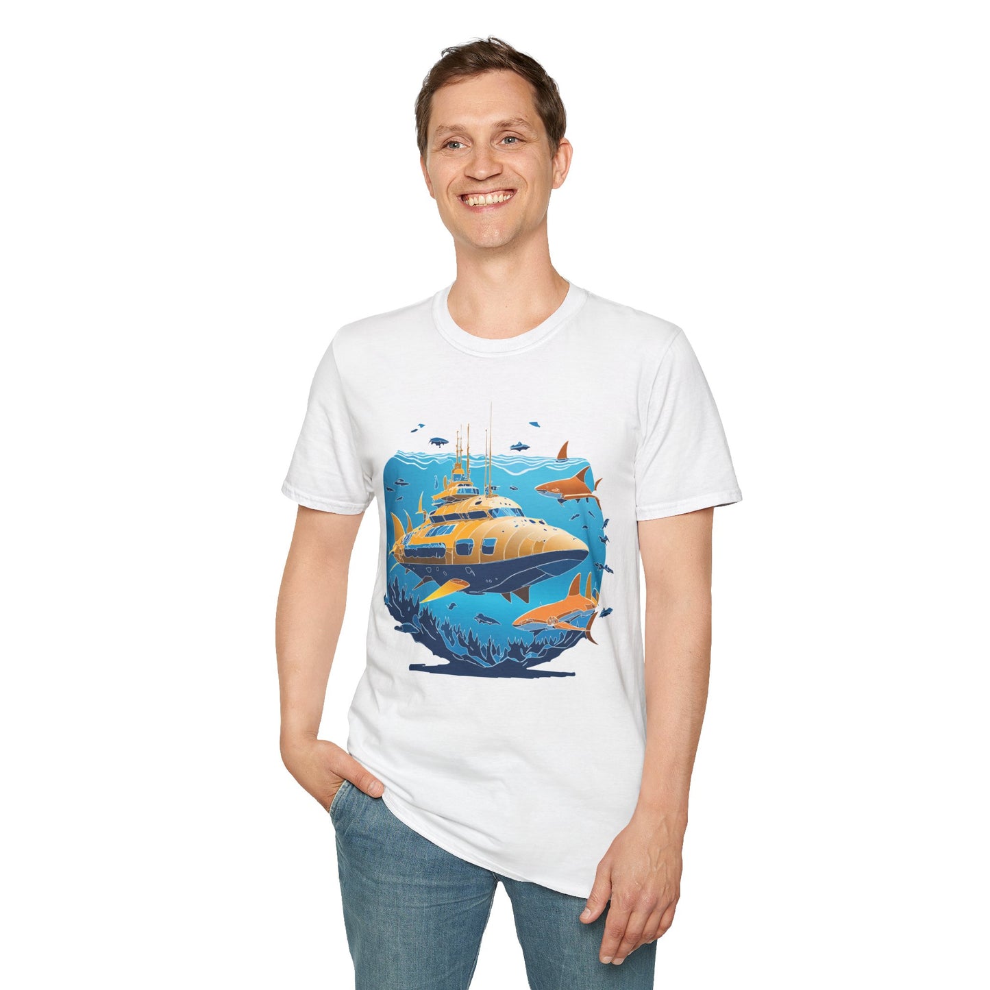 Ocean Tee Shirt, Ocean Shirt, Shirt with Ocean, U boat Tees, Shirt with U-Boat