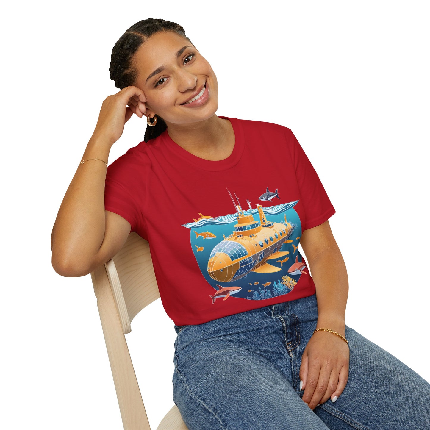 Ocean Tee Shirt, Ocean Shirt, Shirt with Ocean, U boat Tees, Shirt with U-Boat