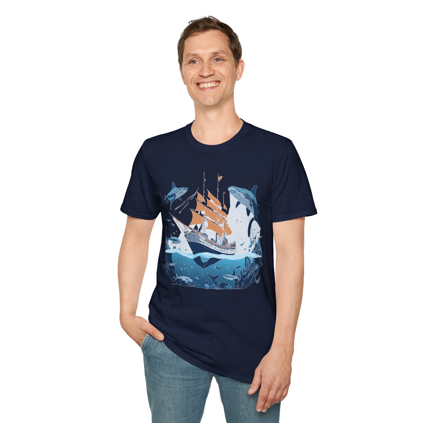 Ocean Tee Shirt, Ocean Shirt, Shirt with Ocean, U boat Tees, Shirt with U-Boat