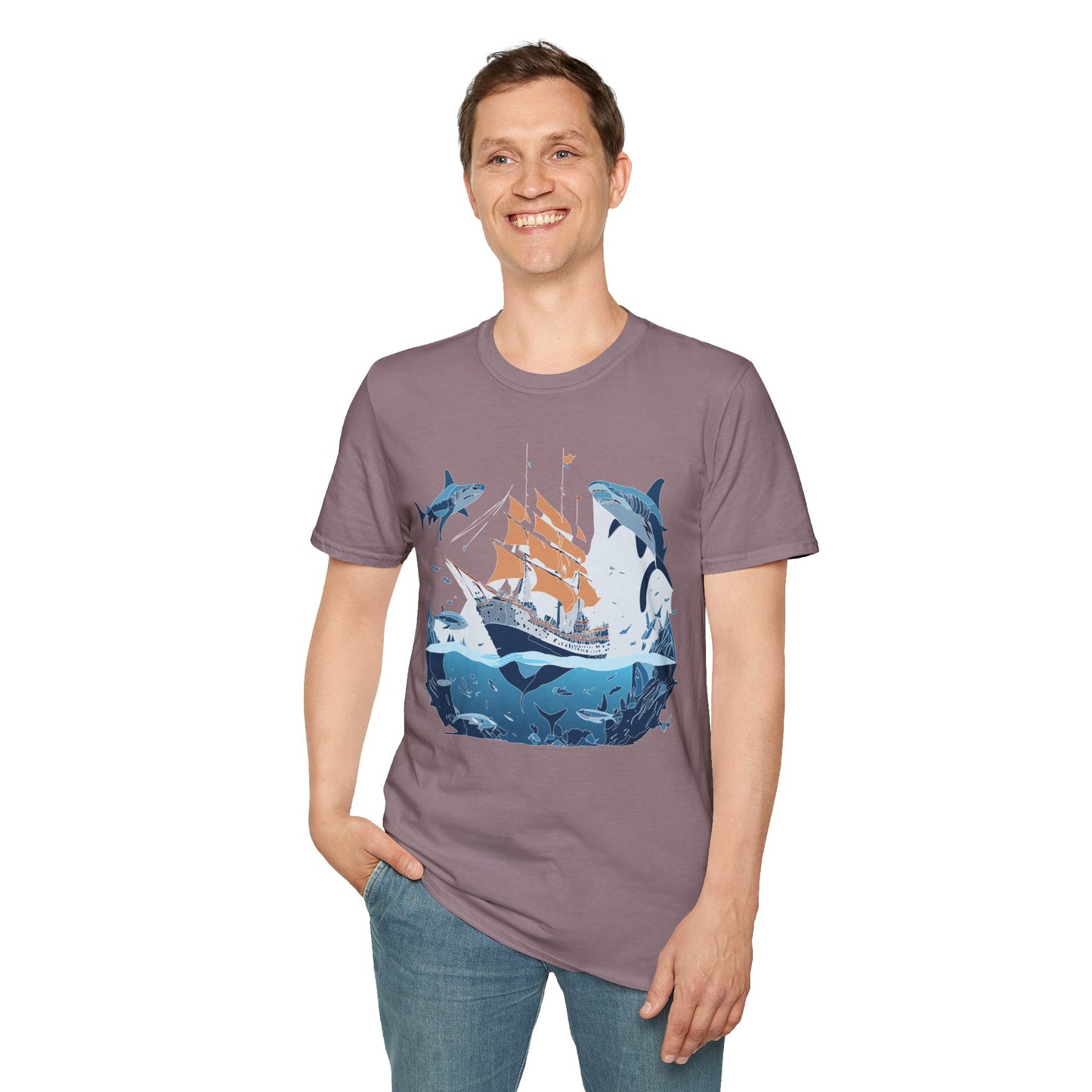 Ocean Tee Shirt, Ocean Shirt, Shirt with Ocean, U boat Tees, Shirt with U-Boat