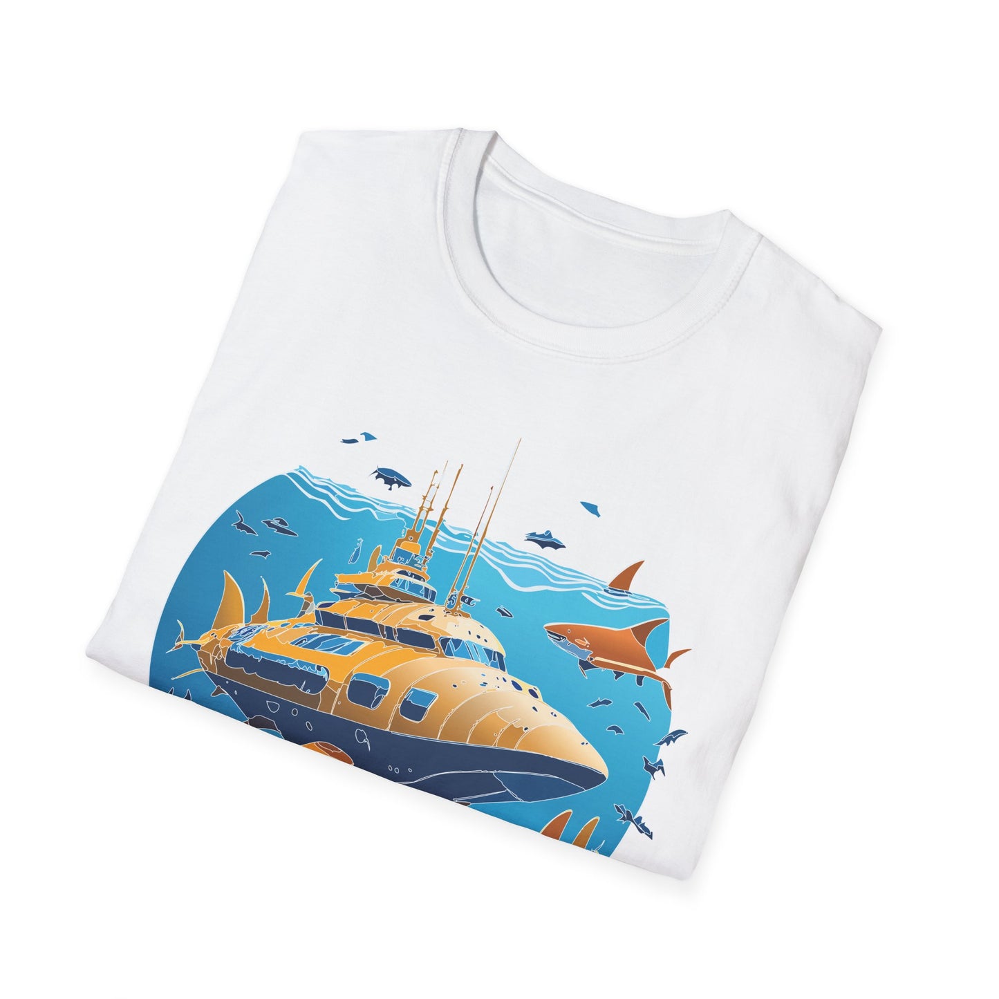 Ocean Tee Shirt, Ocean Shirt, Shirt with Ocean, U boat Tees, Shirt with U-Boat