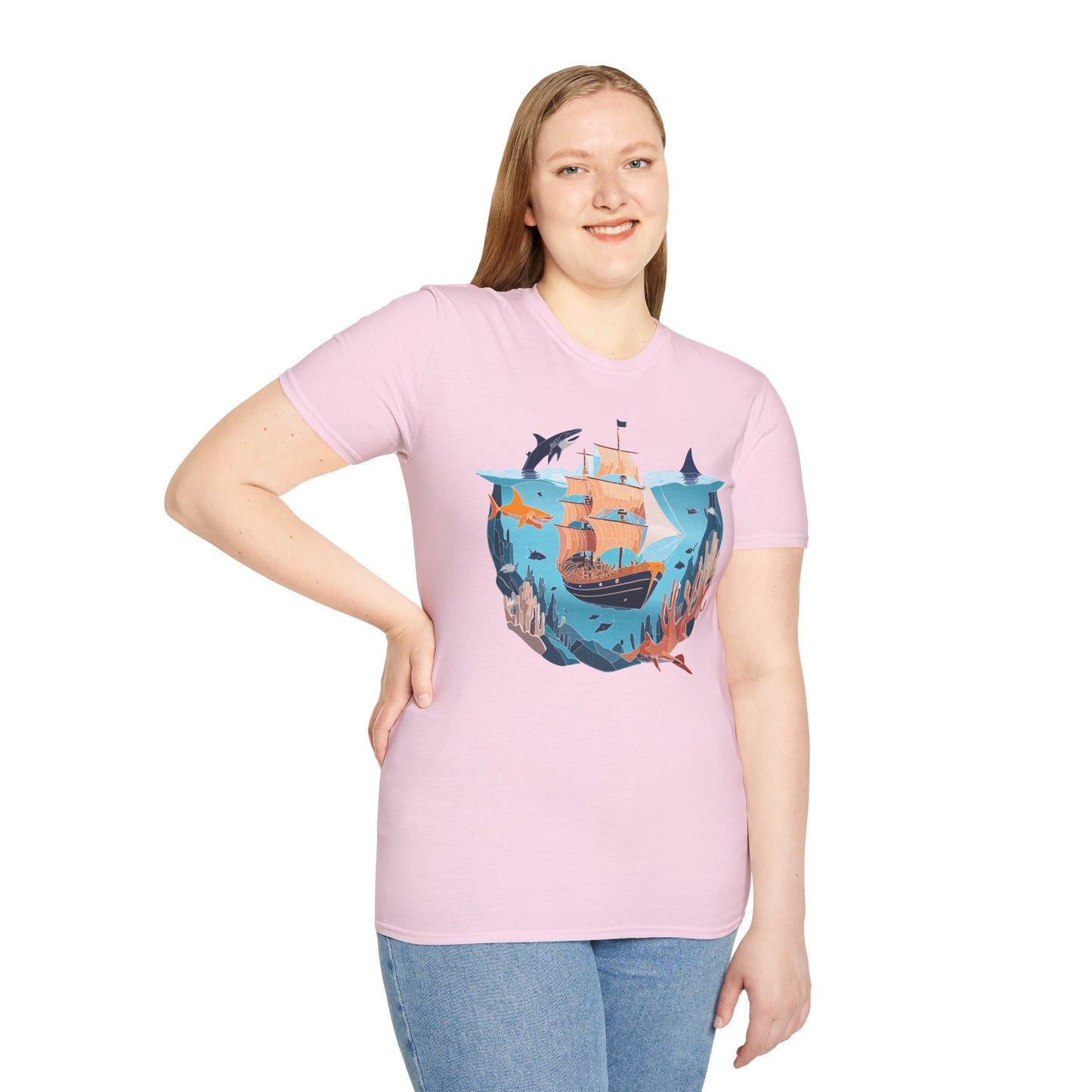 Ocean Tee Shirt, Ocean Shirt, Shirt with Ocean, U boat Tees, Shirt with U-Boat