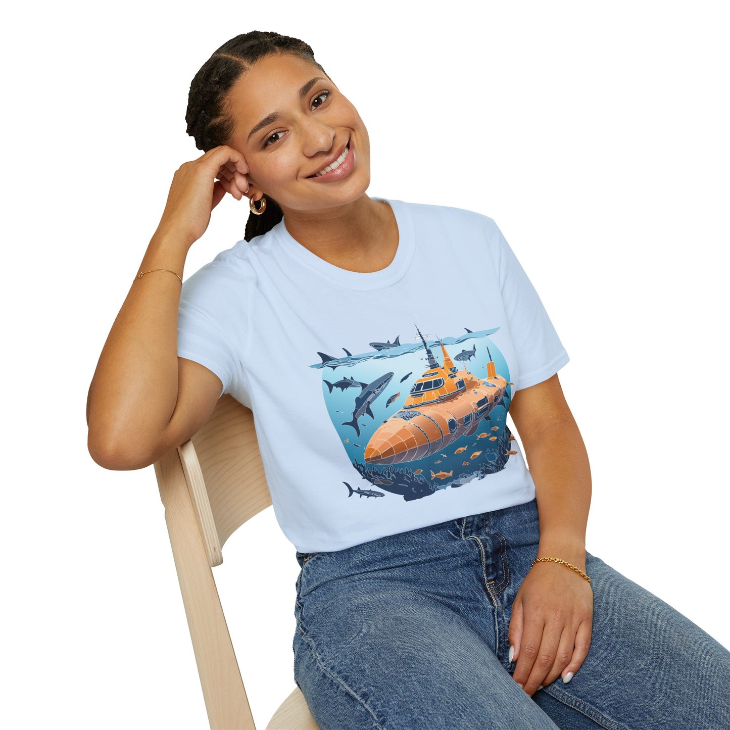 Ocean Tee Shirt, Ocean Shirt, Shirt with Ocean, U boat Tees, Shirt with U-Boat