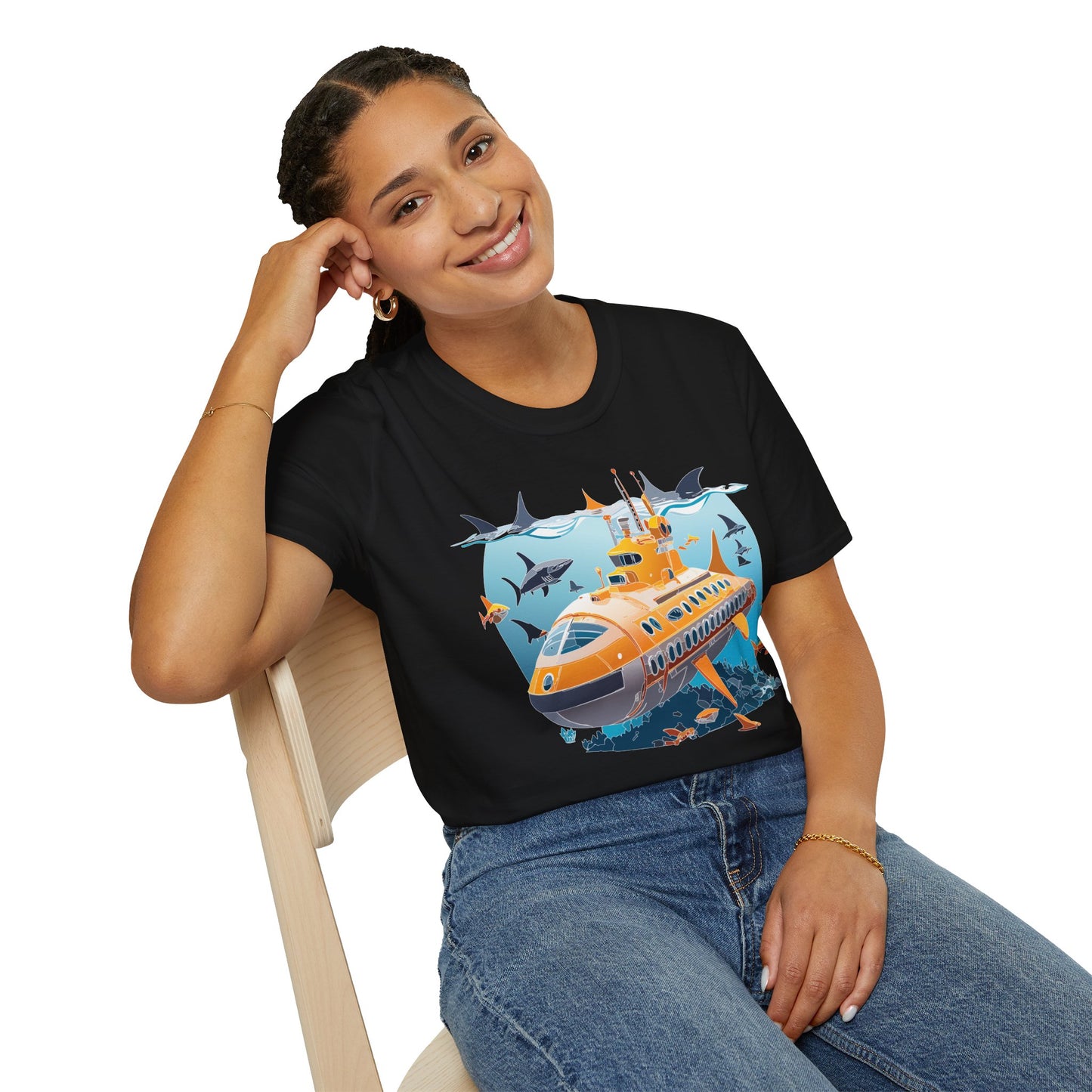 Ocean Tee Shirt, Ocean Shirt, Shirt with Ocean, U boat Tees, Shirt with U-Boat