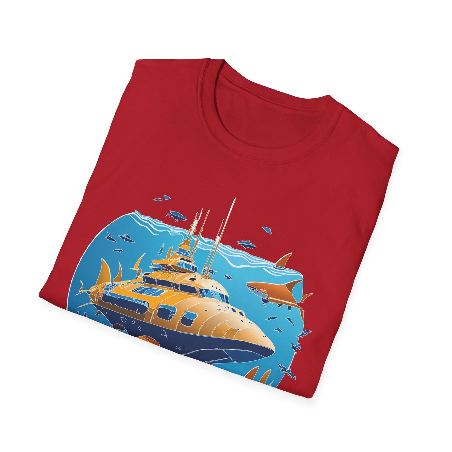 Ocean Tee Shirt, Ocean Shirt, Shirt with Ocean, U boat Tees, Shirt with U-Boat