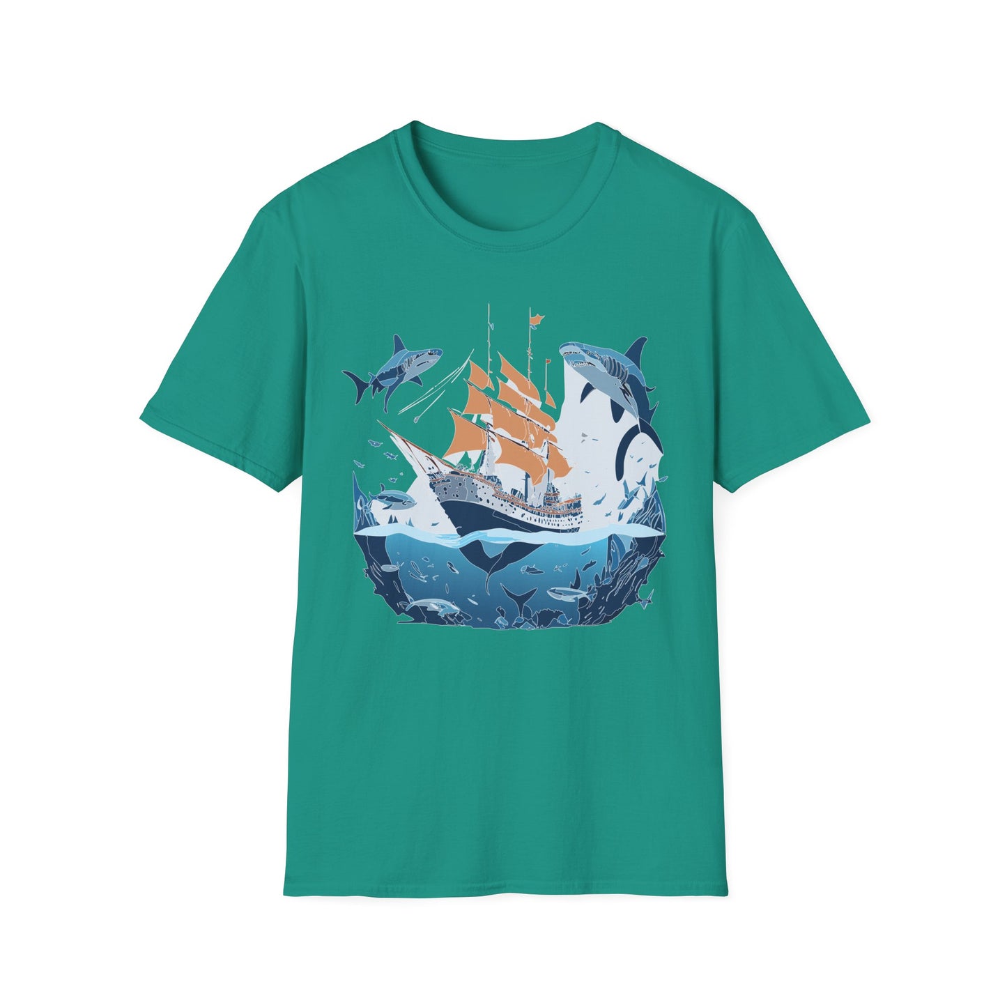 Ocean Tee Shirt, Ocean Shirt, Shirt with Ocean, U boat Tees, Shirt with U-Boat