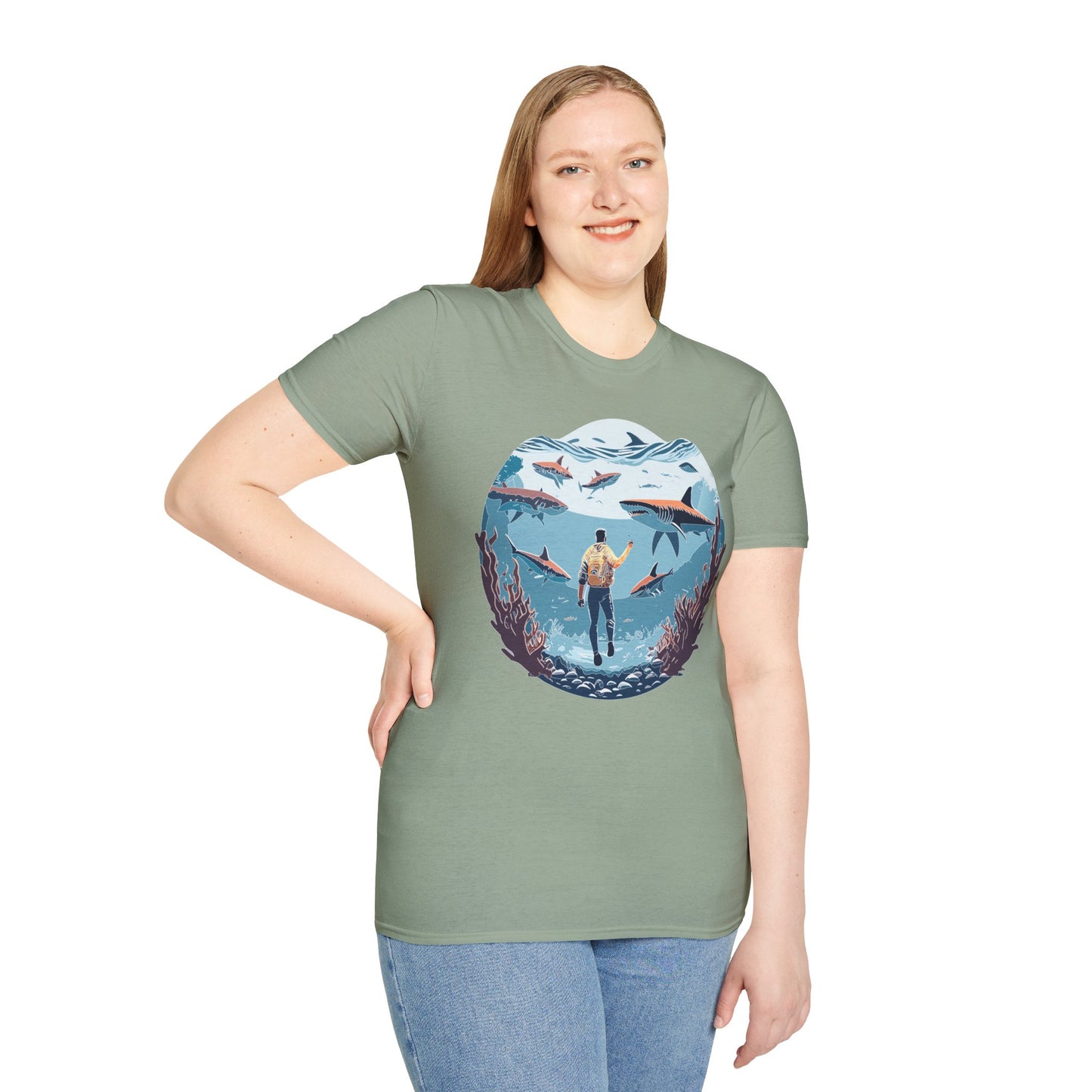 Ocean Tee Shirt, Ocean Shirt, Shirt with Ocean, U boat Tees, Shirt with U-Boat