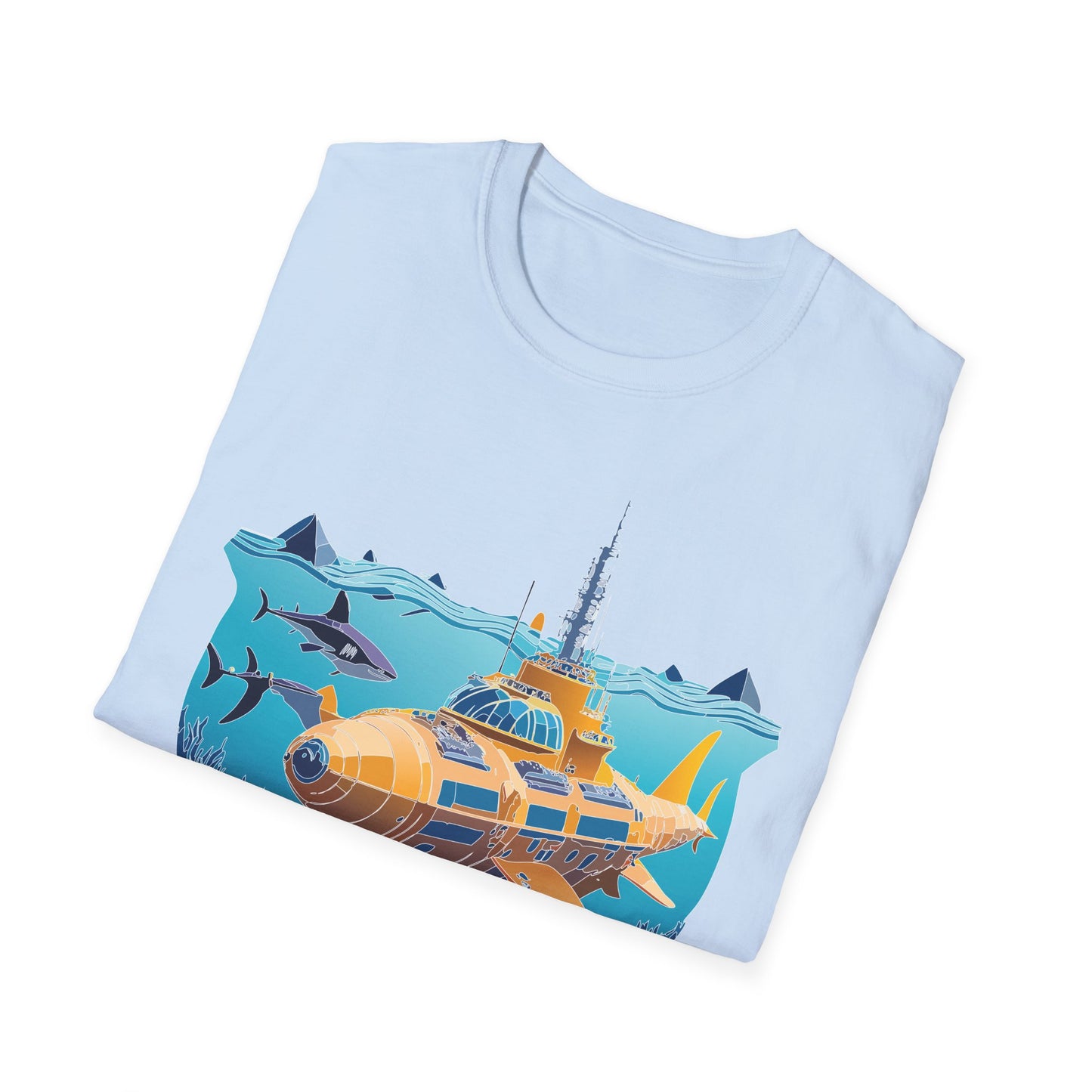 Ocean Tee Shirt, Ocean Shirt, Shirt with Ocean, U boat Tees, Shirt with U-Boat