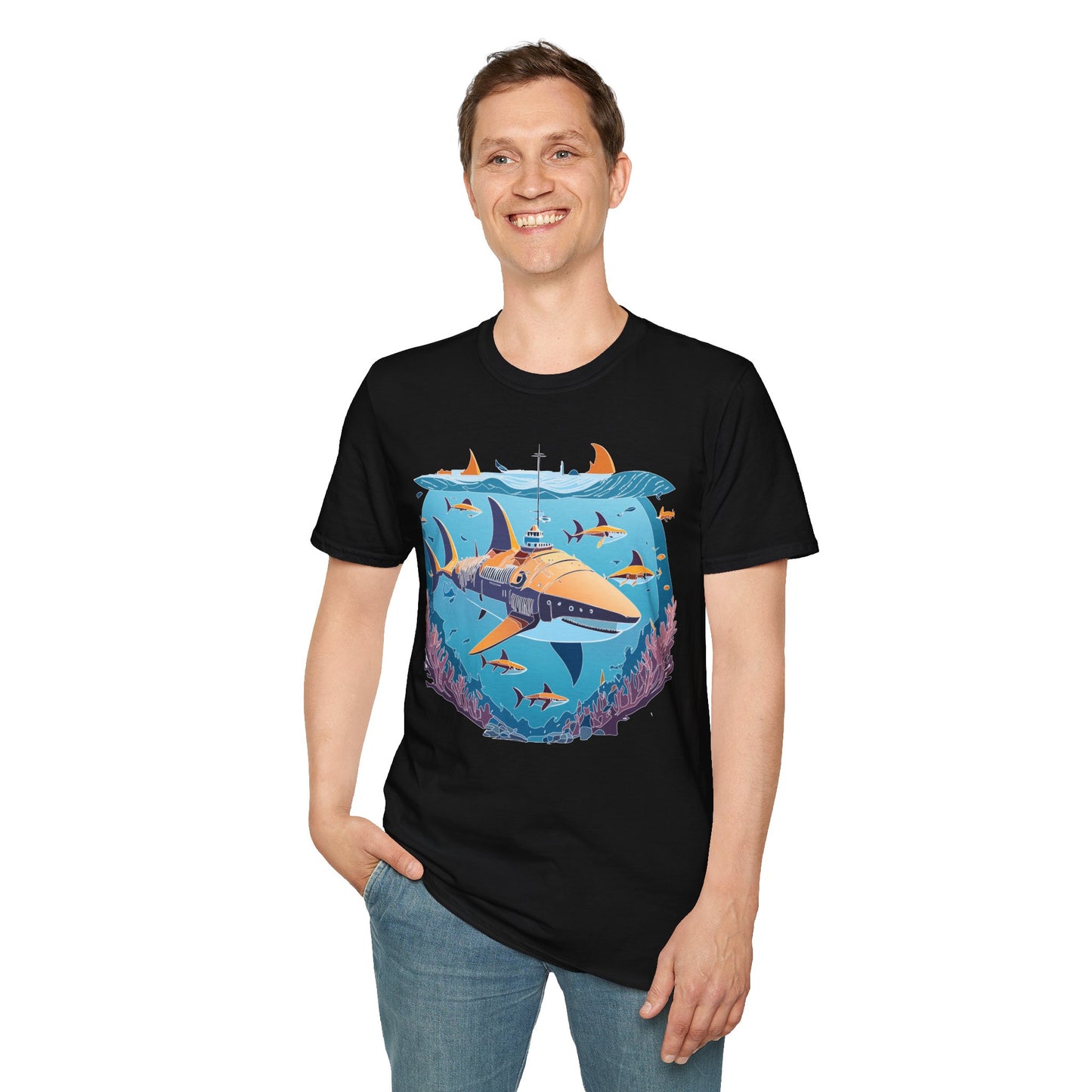 Ocean Tee Shirt, Ocean Shirt, Shirt with Ocean, U boat Tees, Shirt with U-Boat