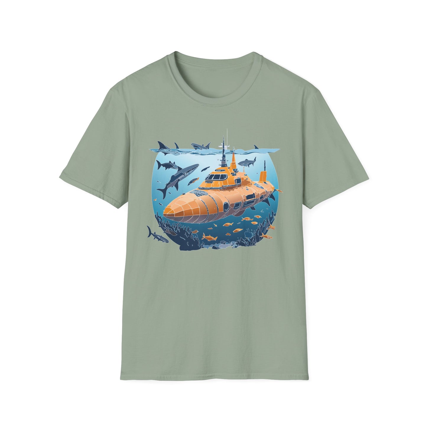 Ocean Tee Shirt, Ocean Shirt, Shirt with Ocean, U boat Tees, Shirt with U-Boat