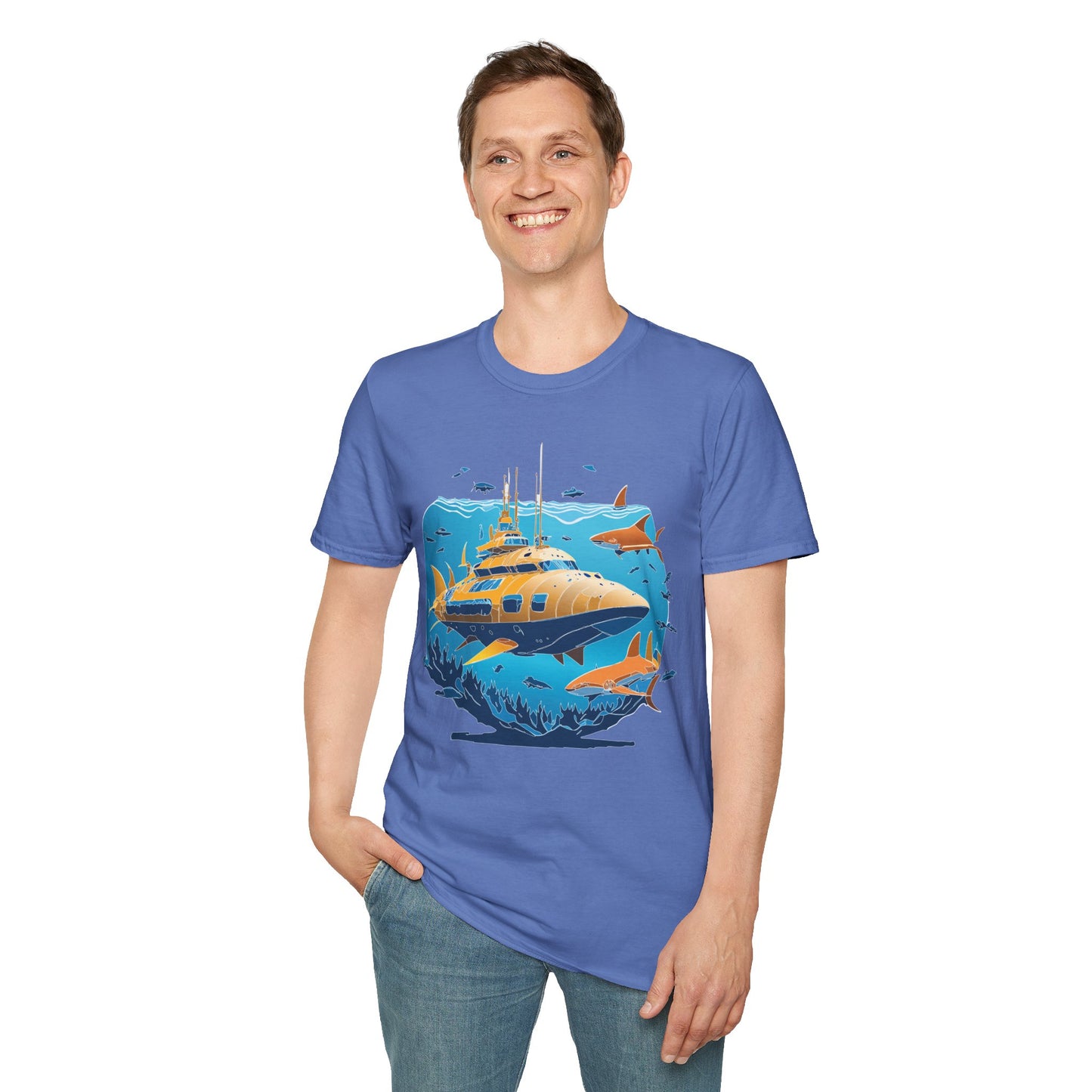 Ocean Tee Shirt, Ocean Shirt, Shirt with Ocean, U boat Tees, Shirt with U-Boat