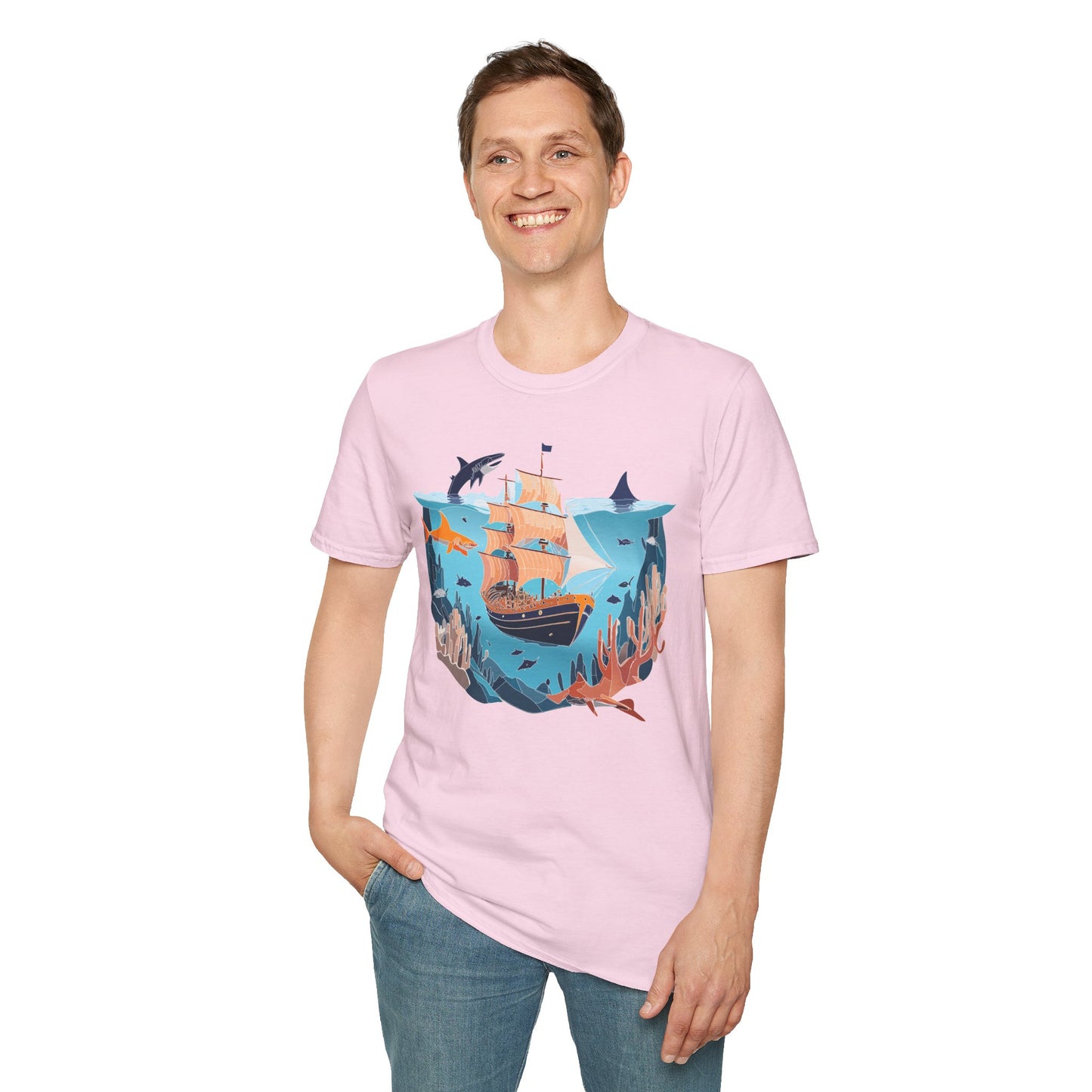 Ocean Tee Shirt, Ocean Shirt, Shirt with Ocean, U boat Tees, Shirt with U-Boat
